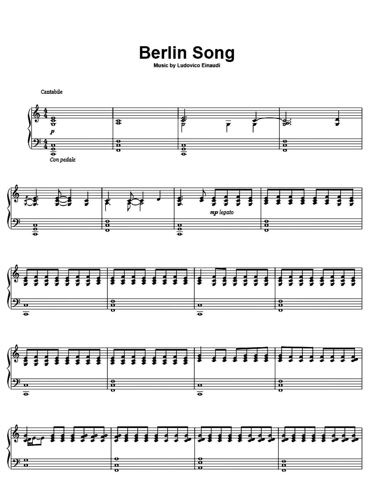 Berlin Song sheet music