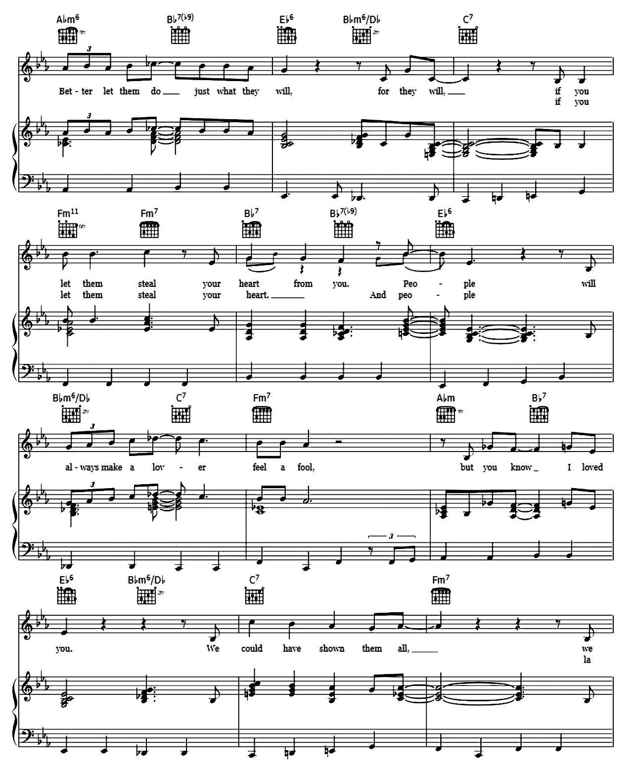 Kissing A Fool sheet music 3