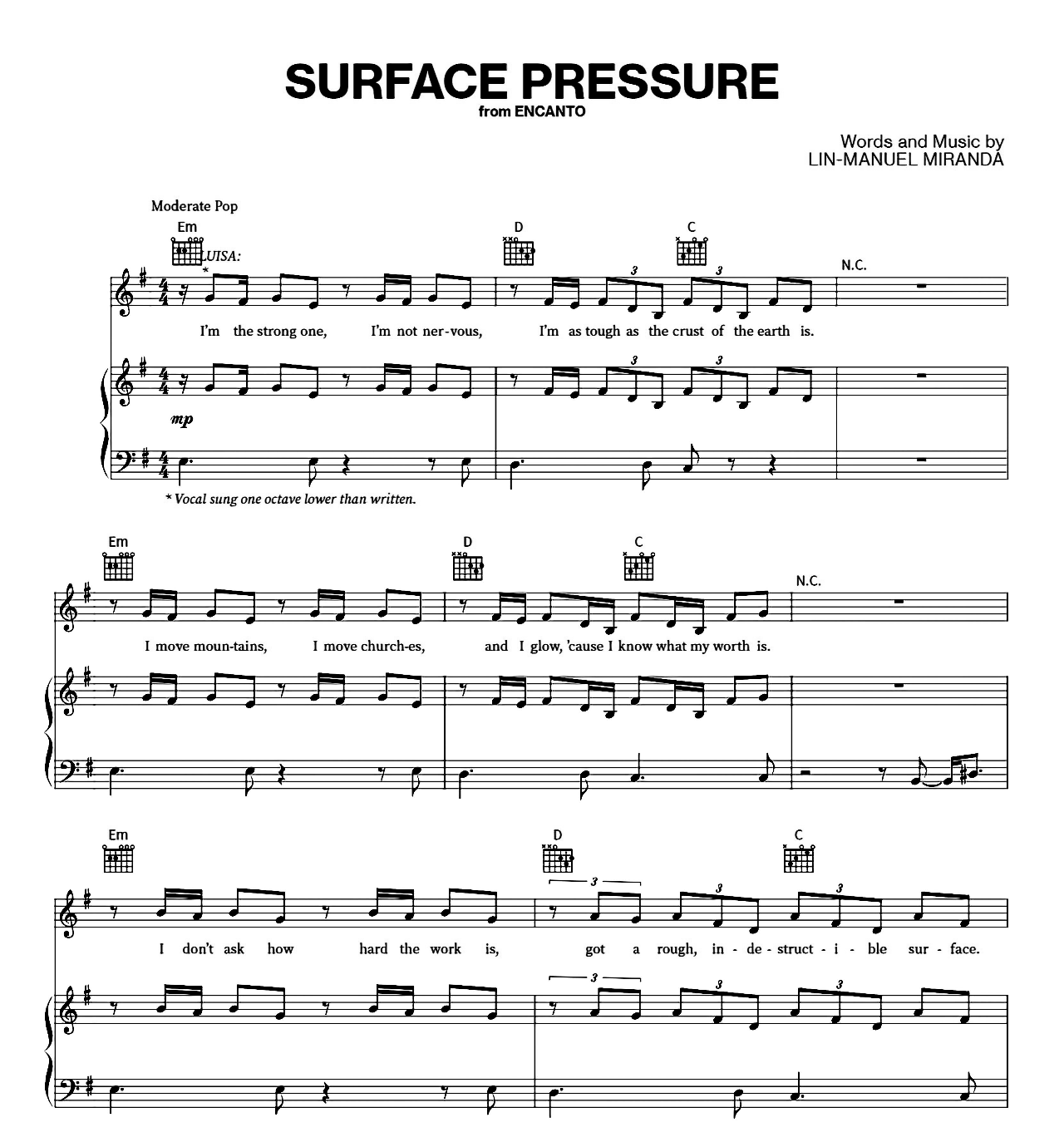 Surface Pressure (from Encanto) sheet music