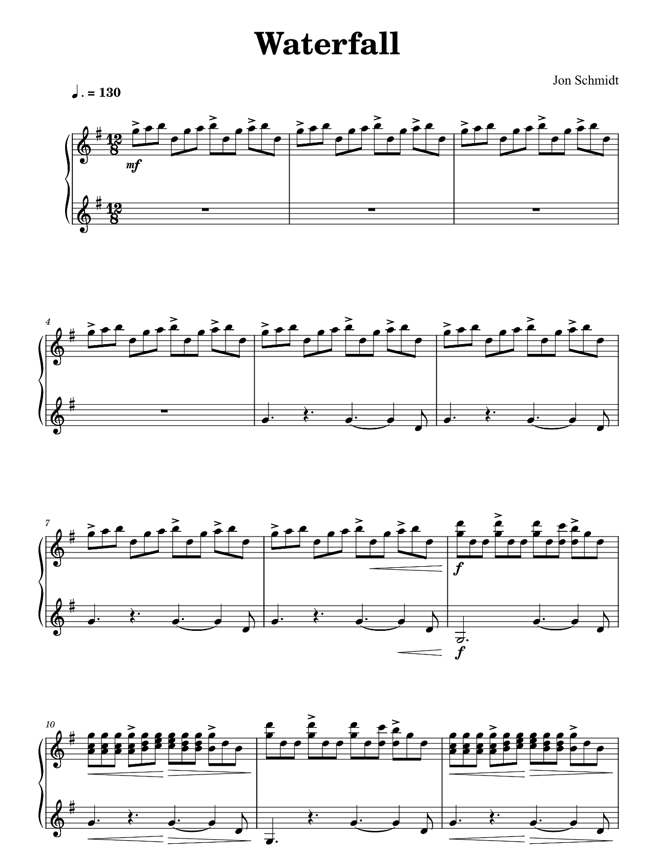 Waterfall sheet music