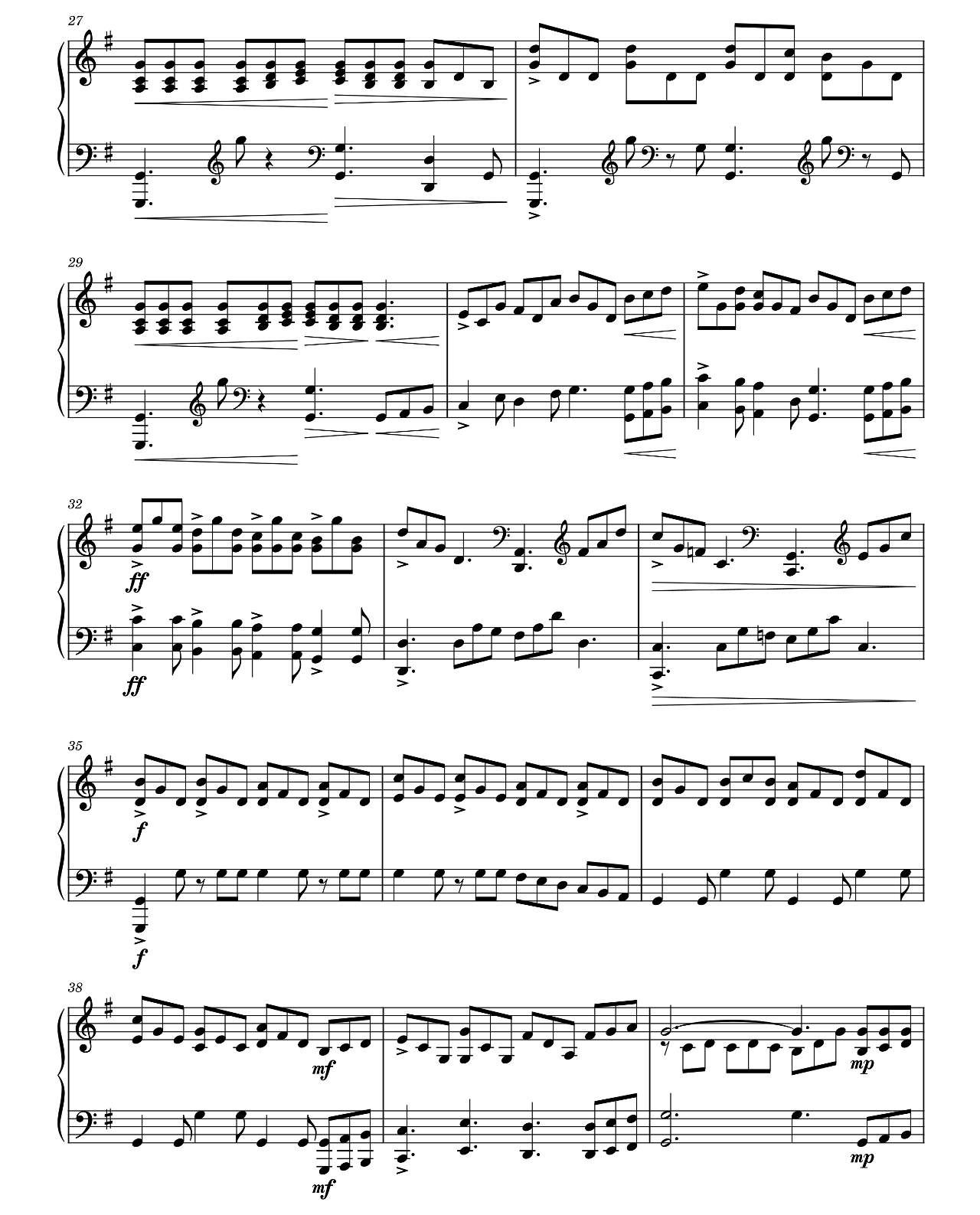 Waterfall sheet music 3