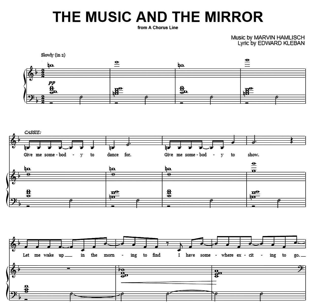 The Music And The Mirror (from A Chorus Line) sheet music