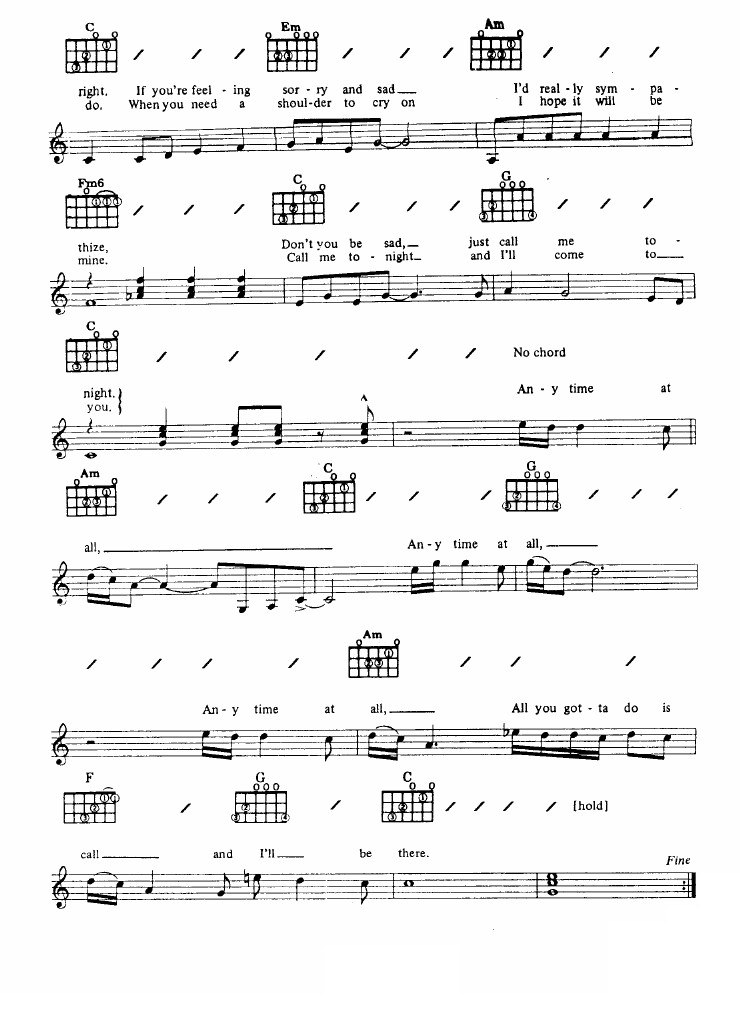 Anytime At All sheet music 2