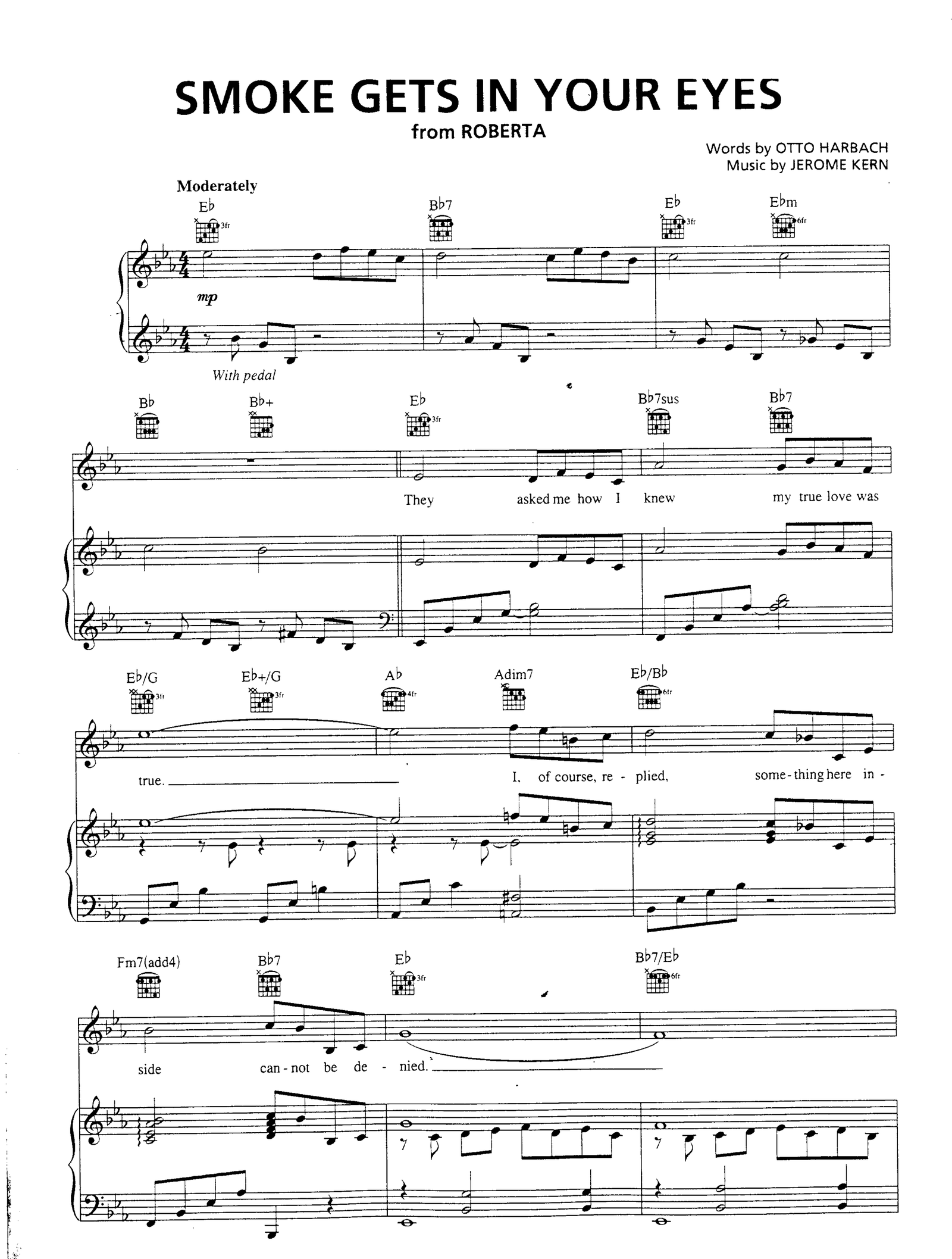 Smoke Gets In Your Eyes sheet music