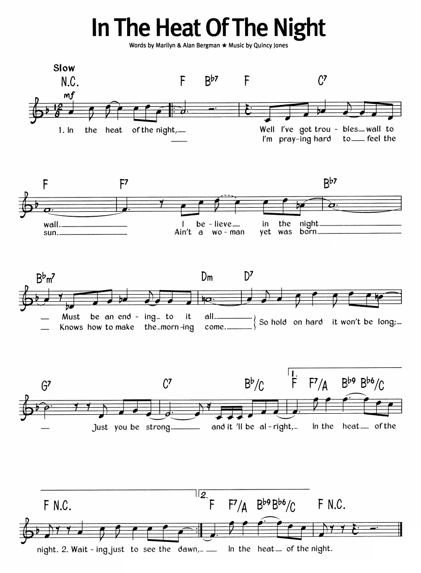 In The Heat Of The Night sheet music