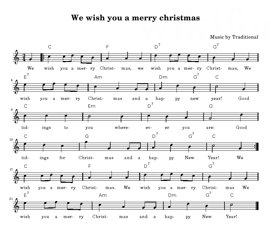 We Wish You A Merry Christmas sheet music