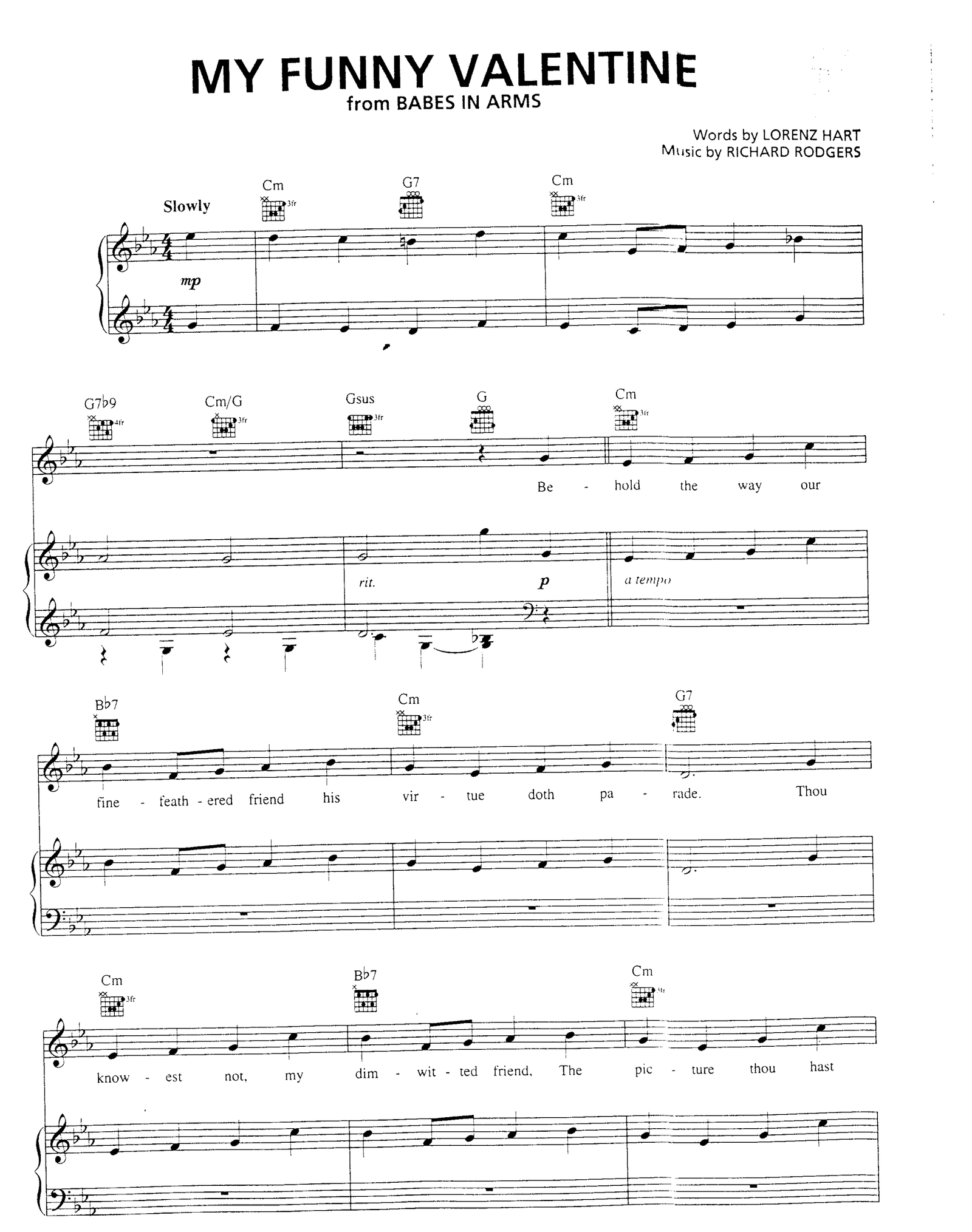 My Funny Valentine sheet music