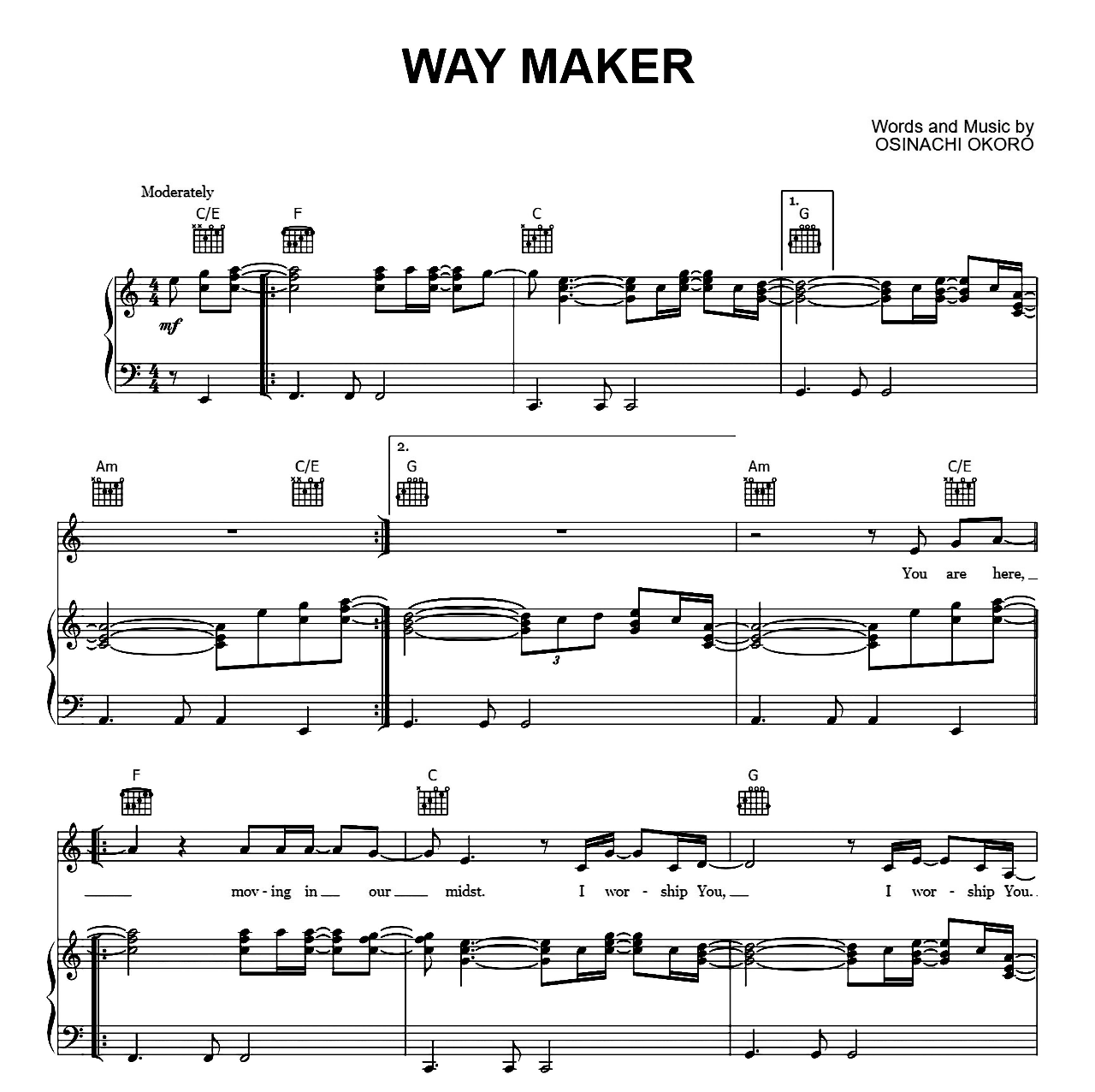 Way Maker sheet music