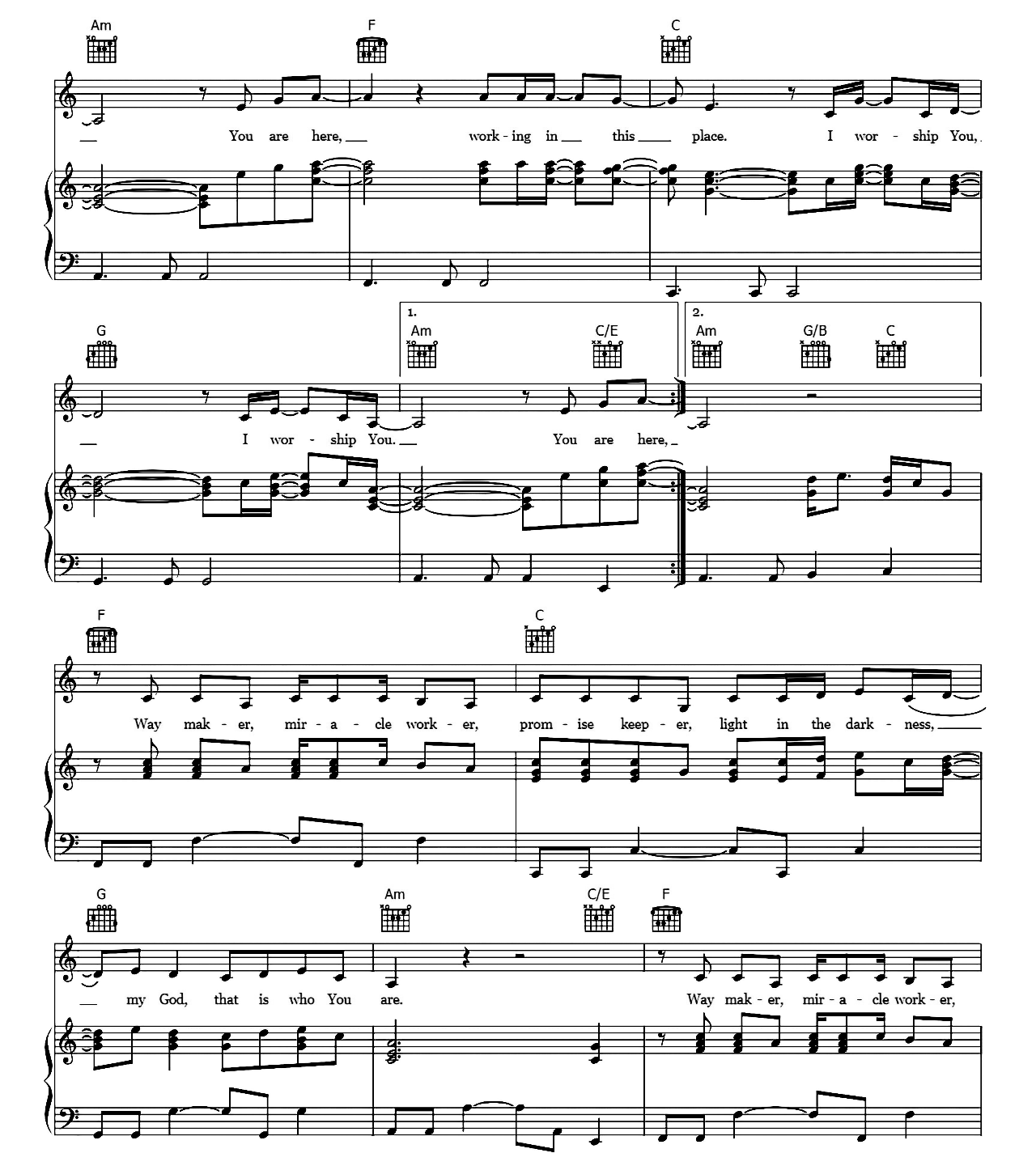 Way Maker sheet music 2