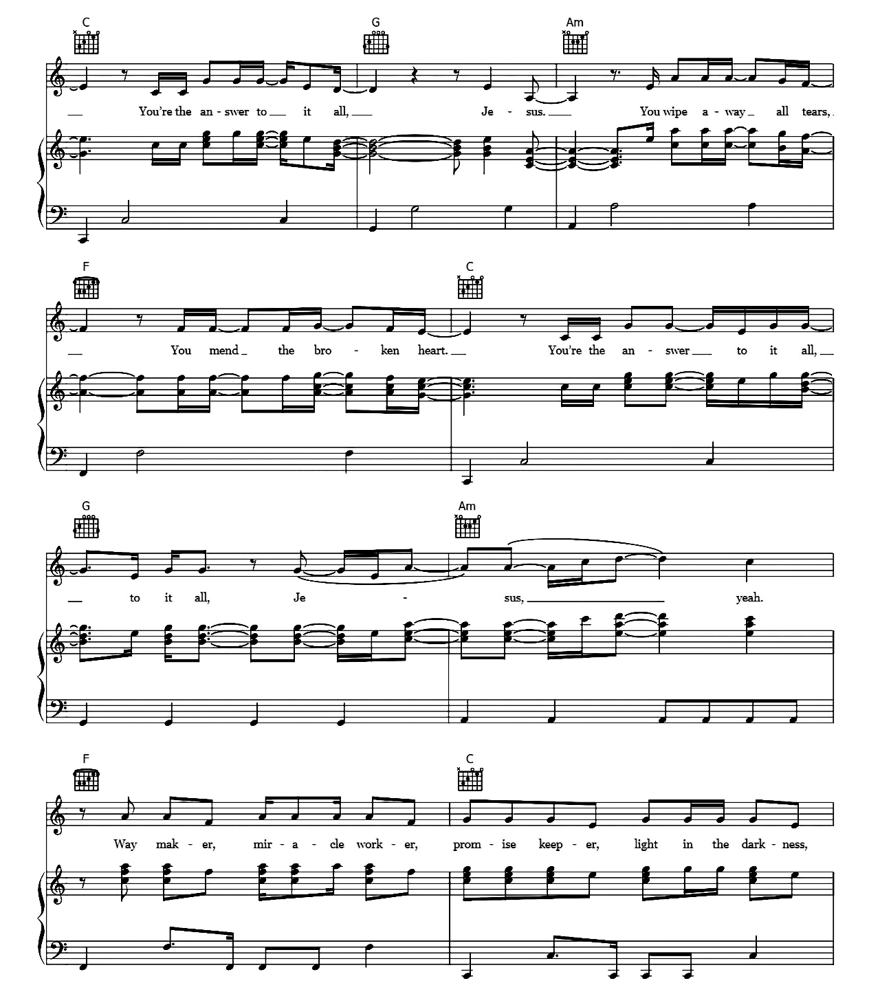 Way Maker sheet music 5