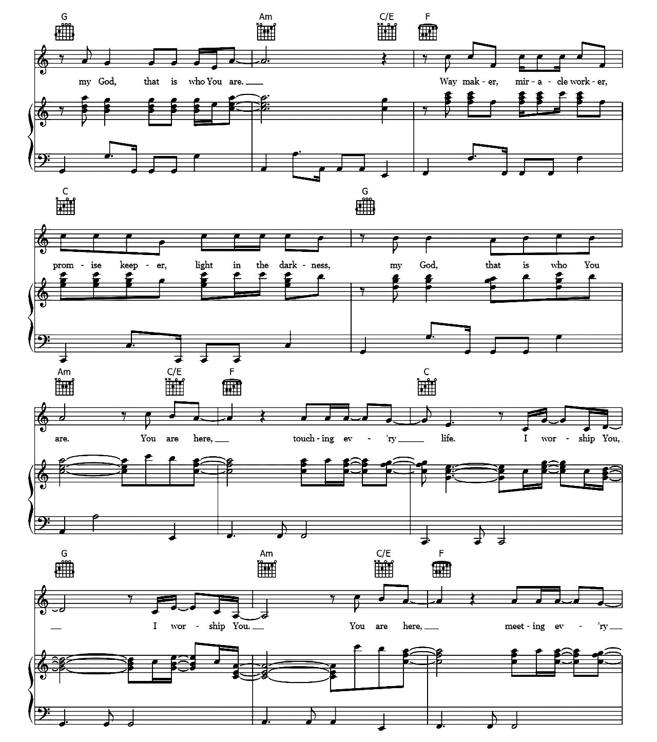 Way Maker sheet music 6