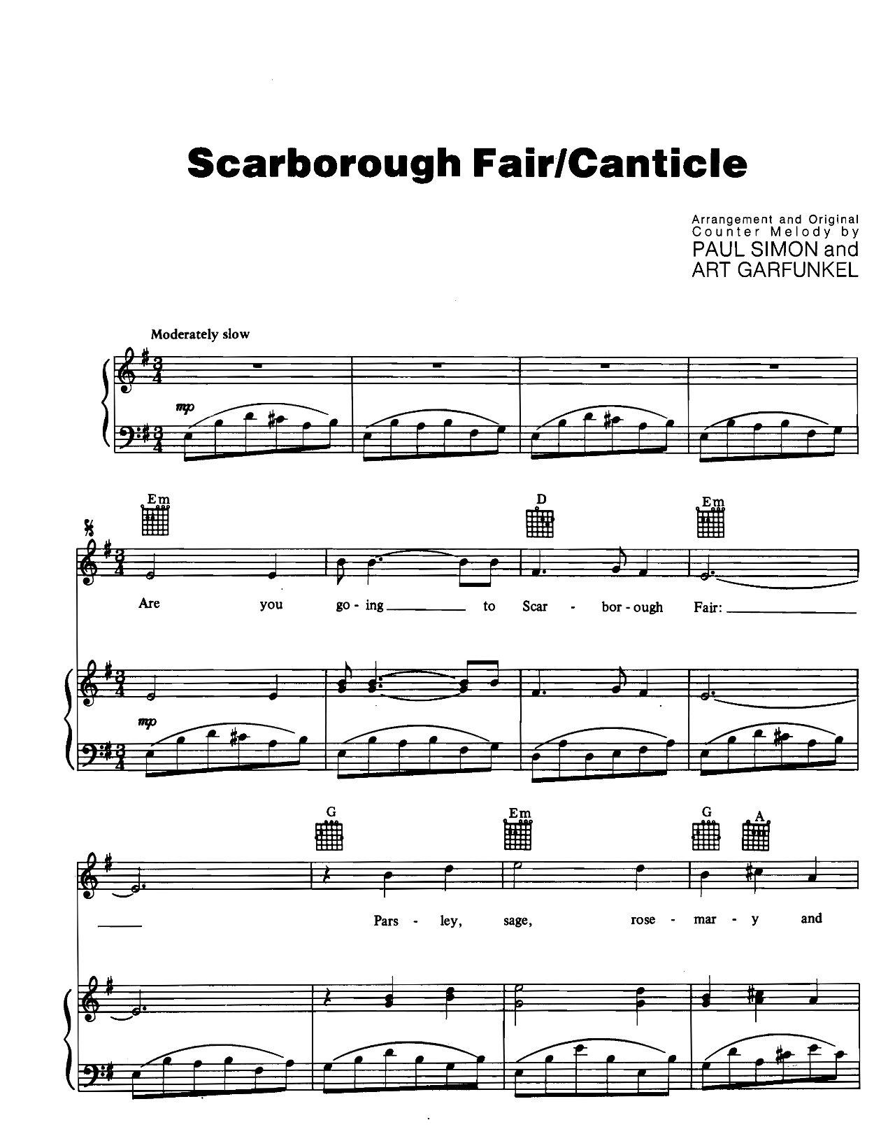 Scarborough Fair sheet music
