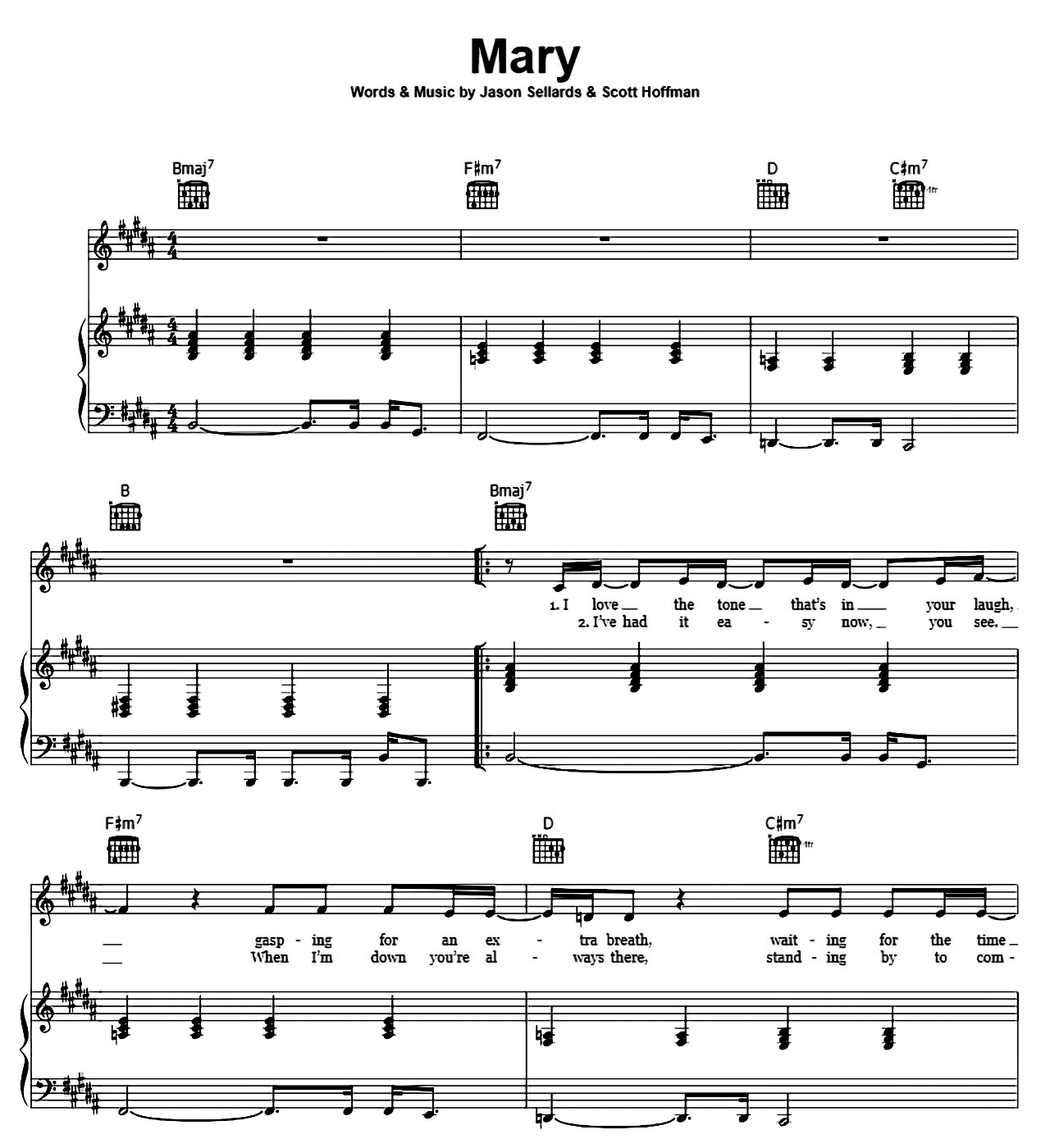 Mary sheet music
