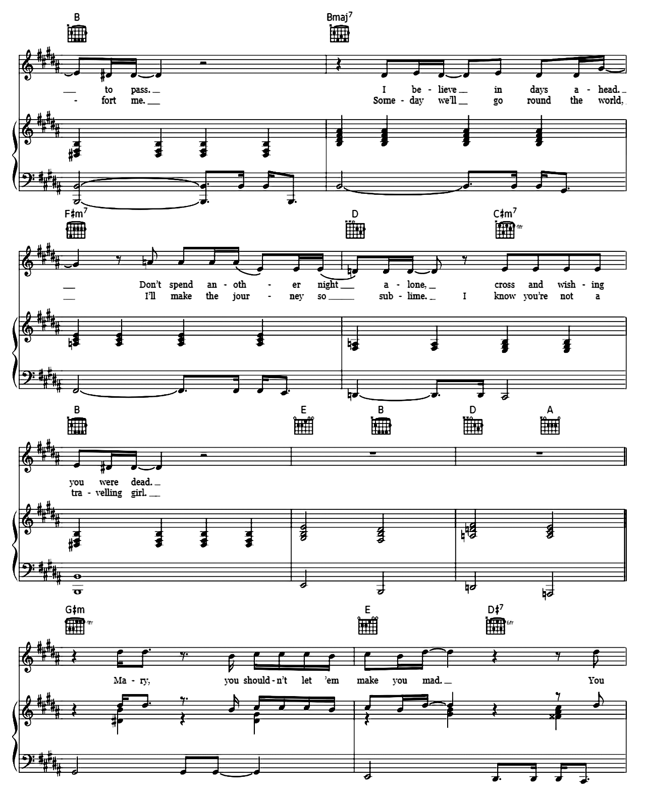 Mary sheet music 2