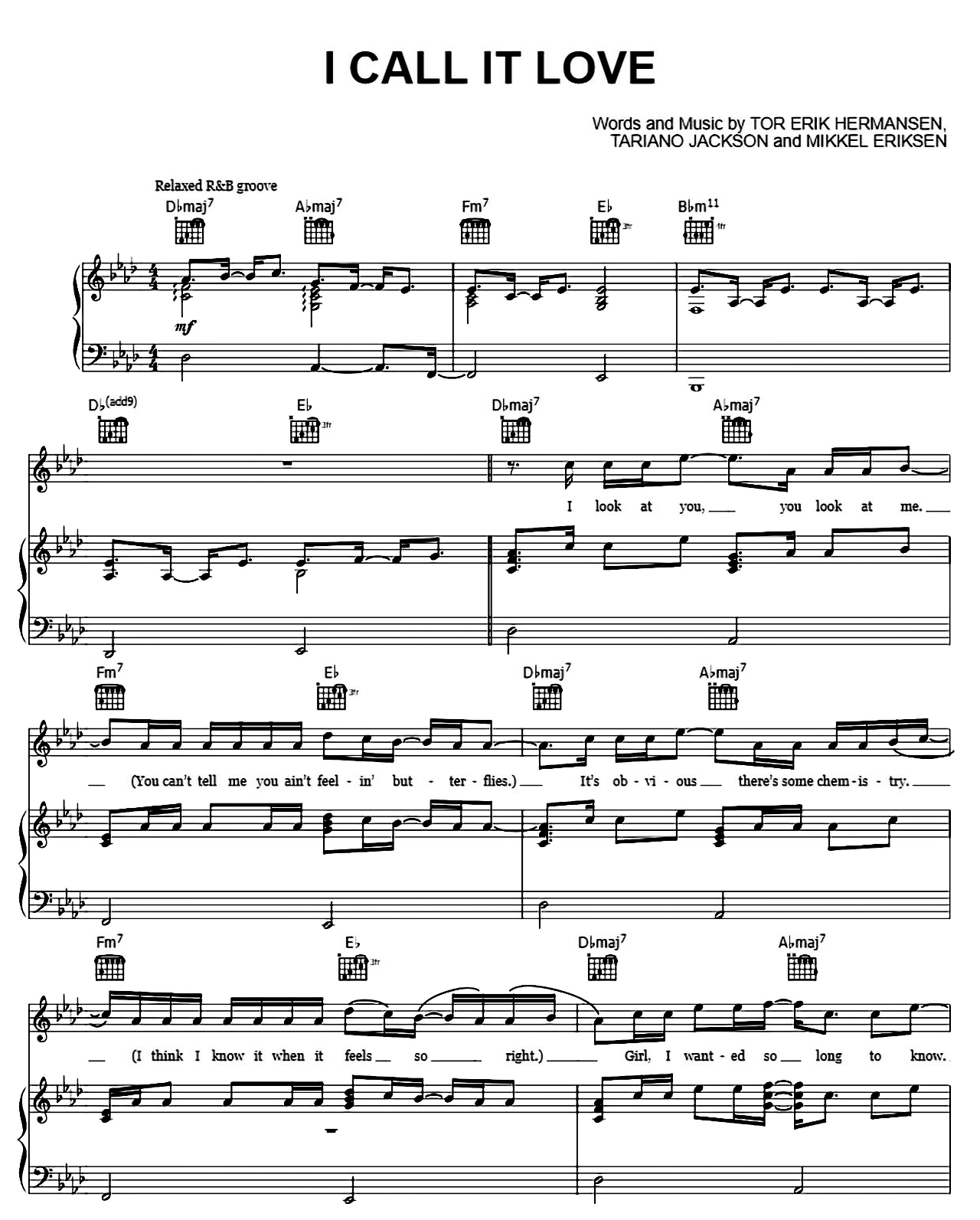 I Call It Love sheet music