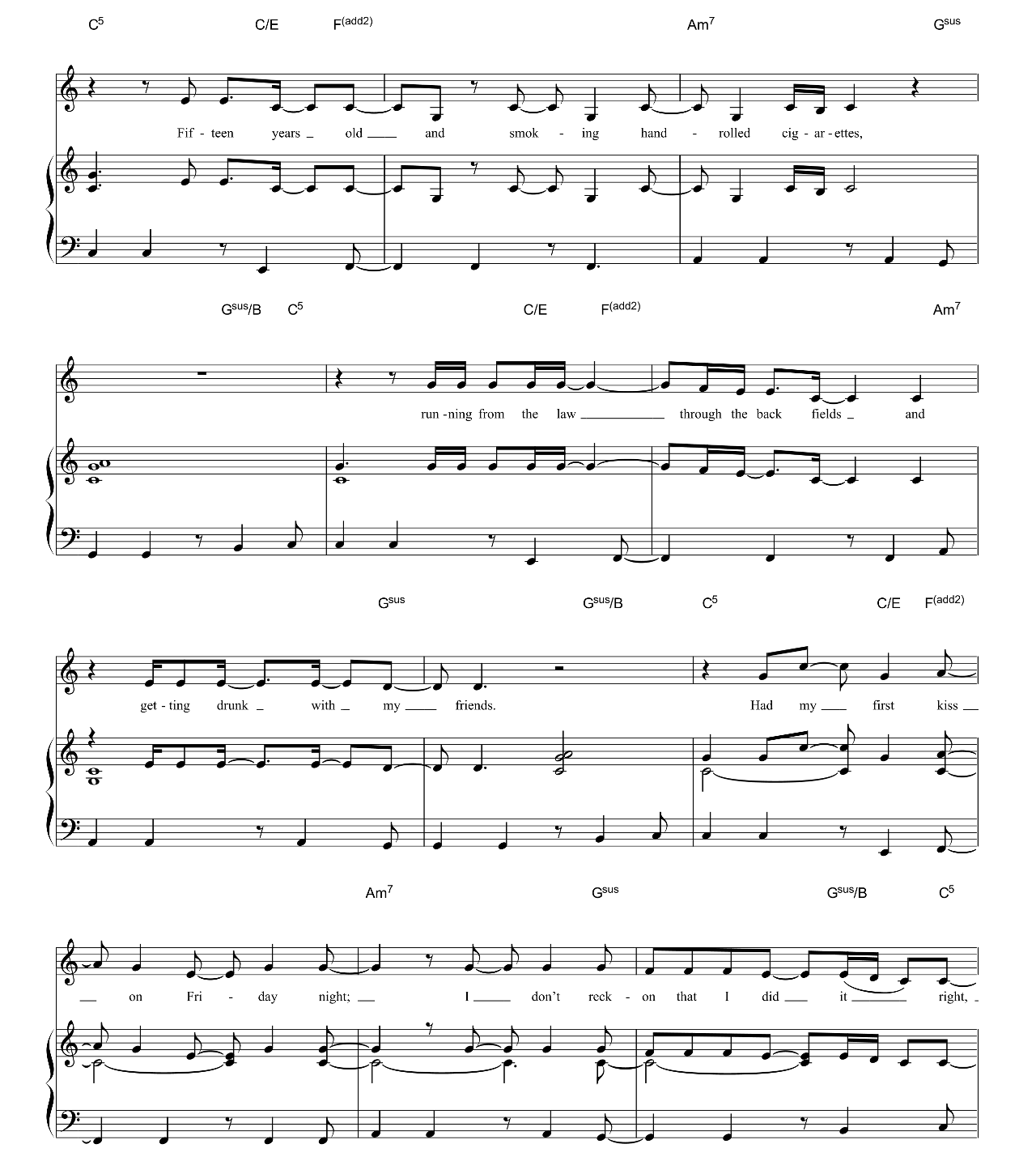 Castle On The Hill sheet music 5