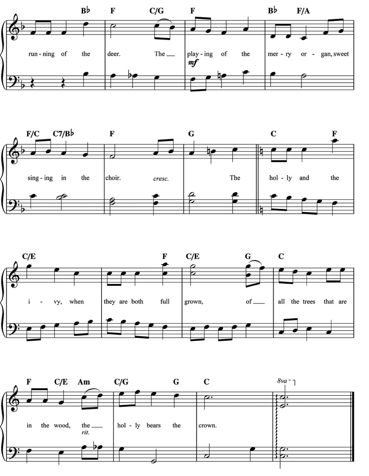 The Holly And The Ivy sheet music 2