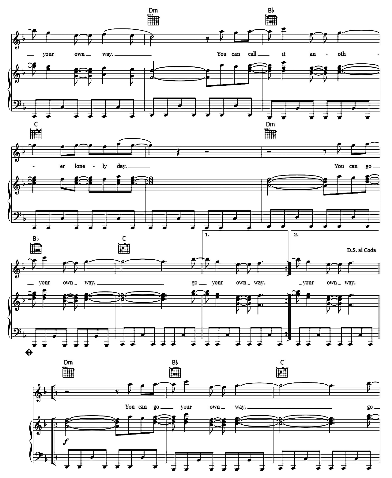 Go Your Own Way sheet music 3