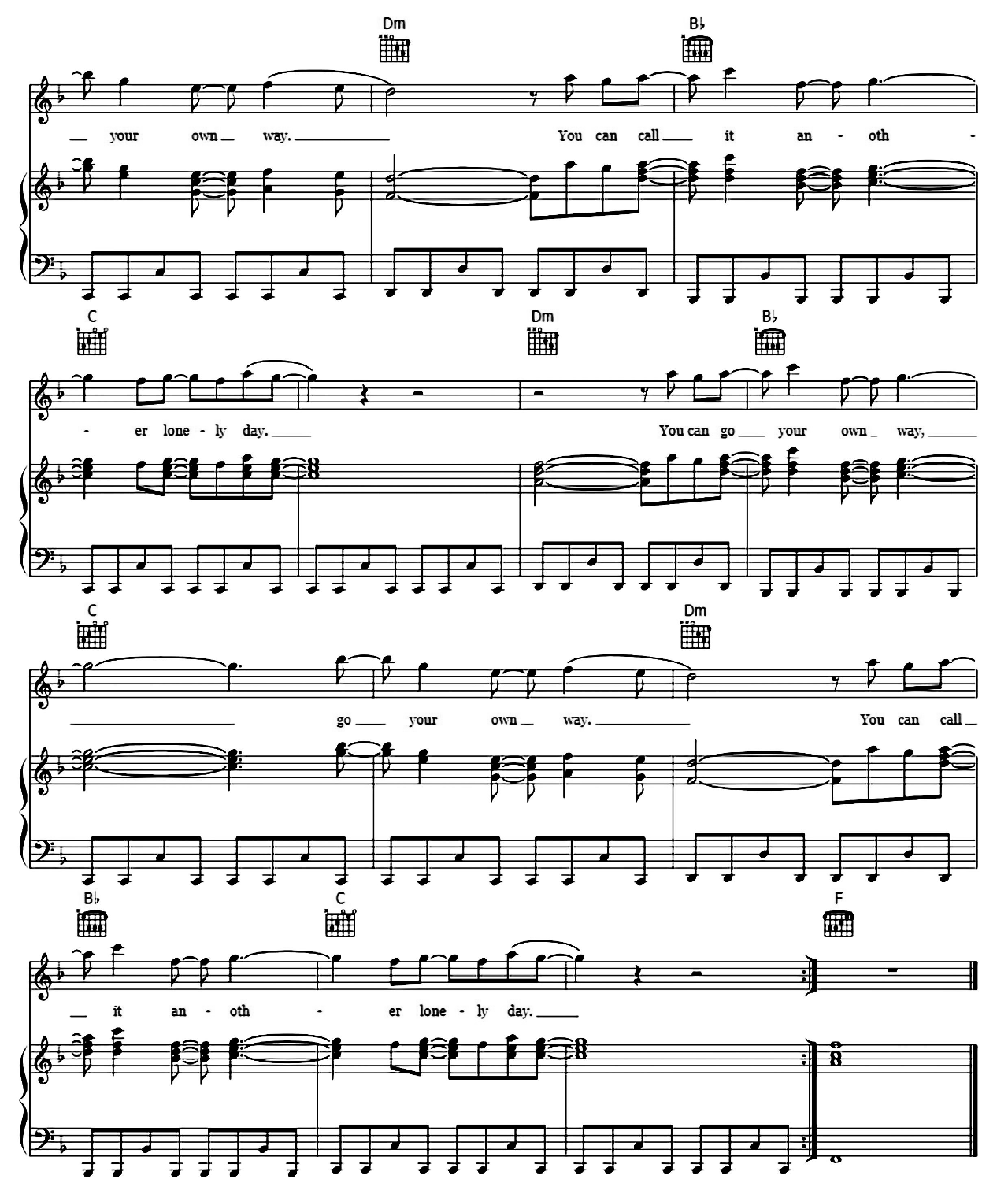 Go Your Own Way sheet music 4