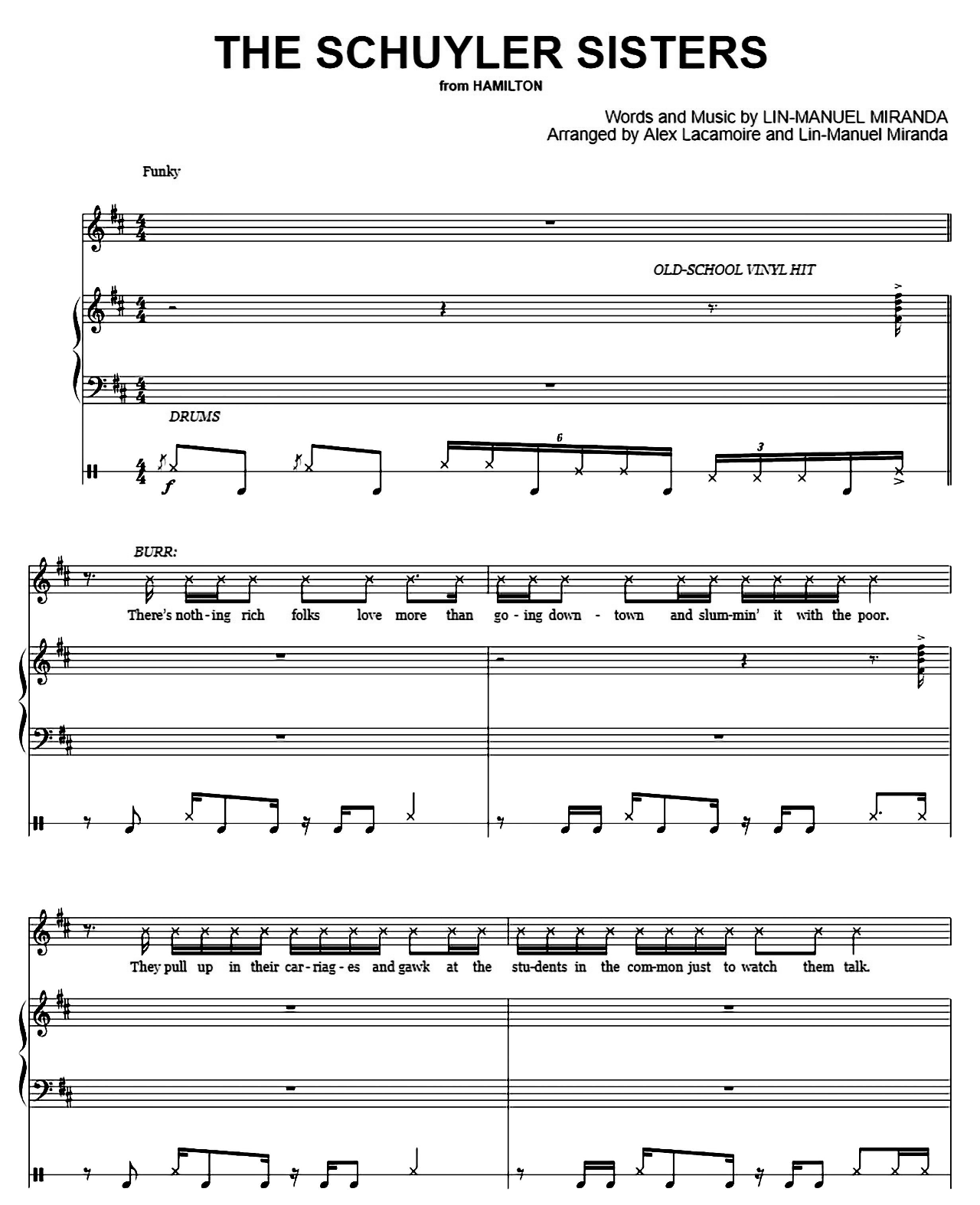 The Schuyler Sisters (from Hamilton) sheet music