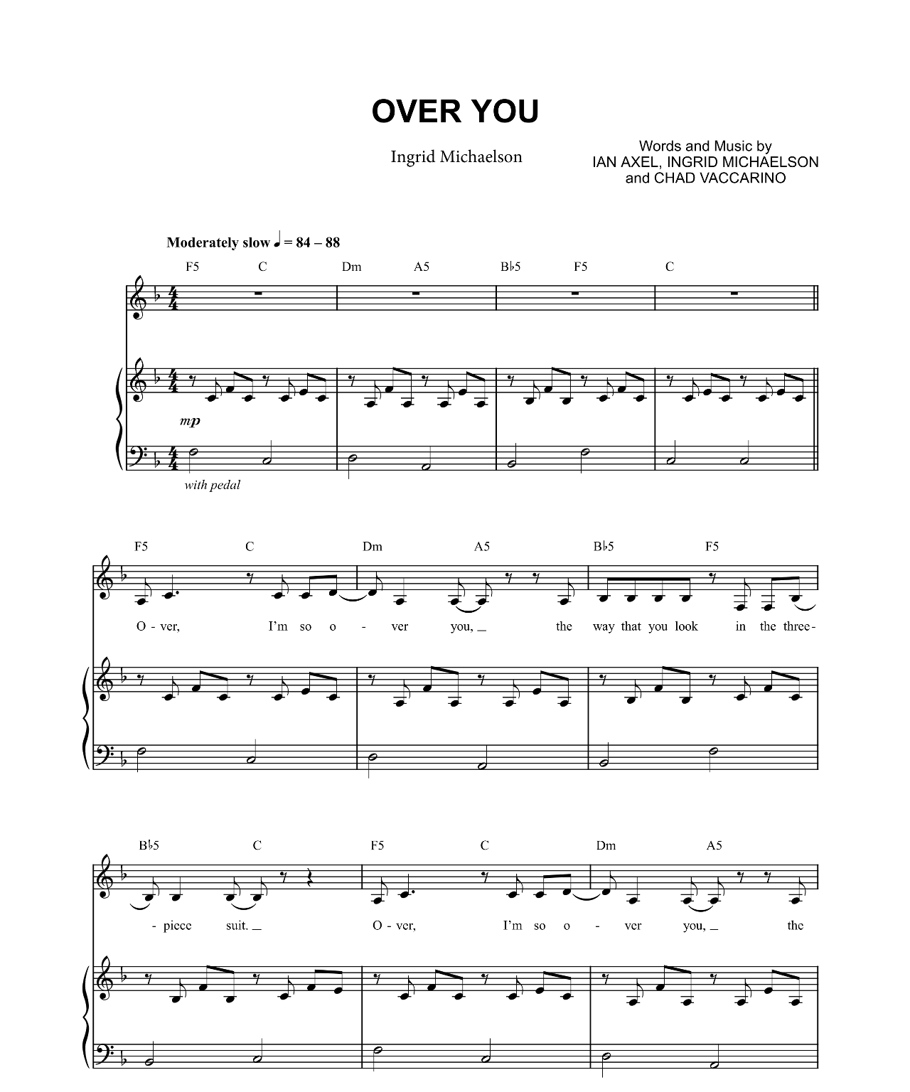 Over You sheet music