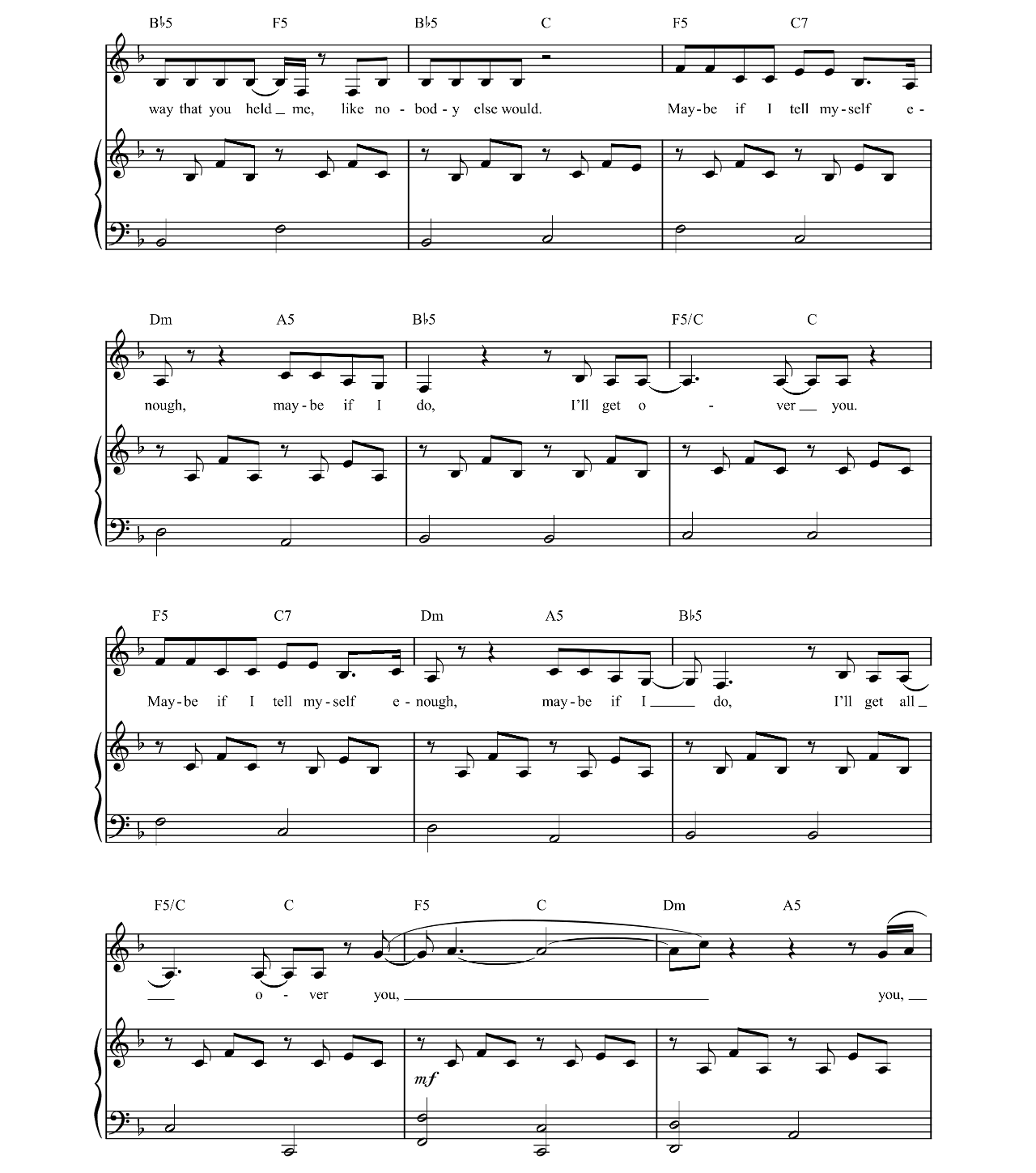 Over You sheet music 2
