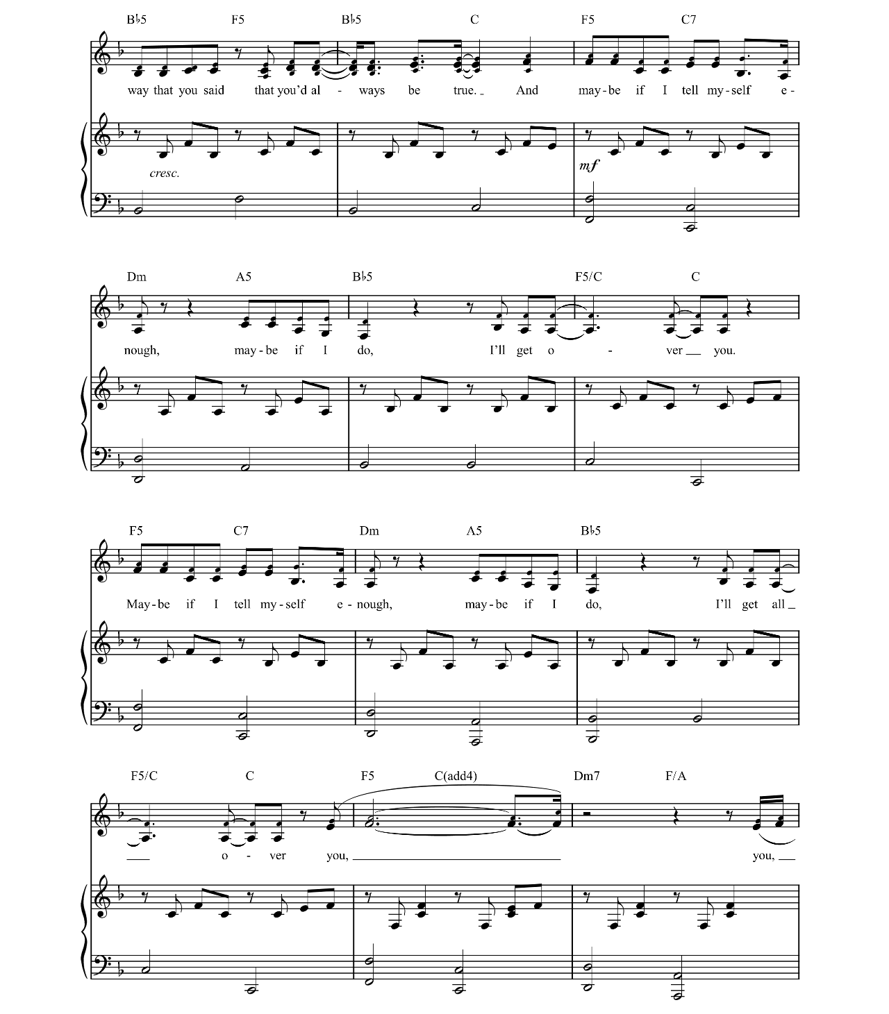 Over You sheet music 4