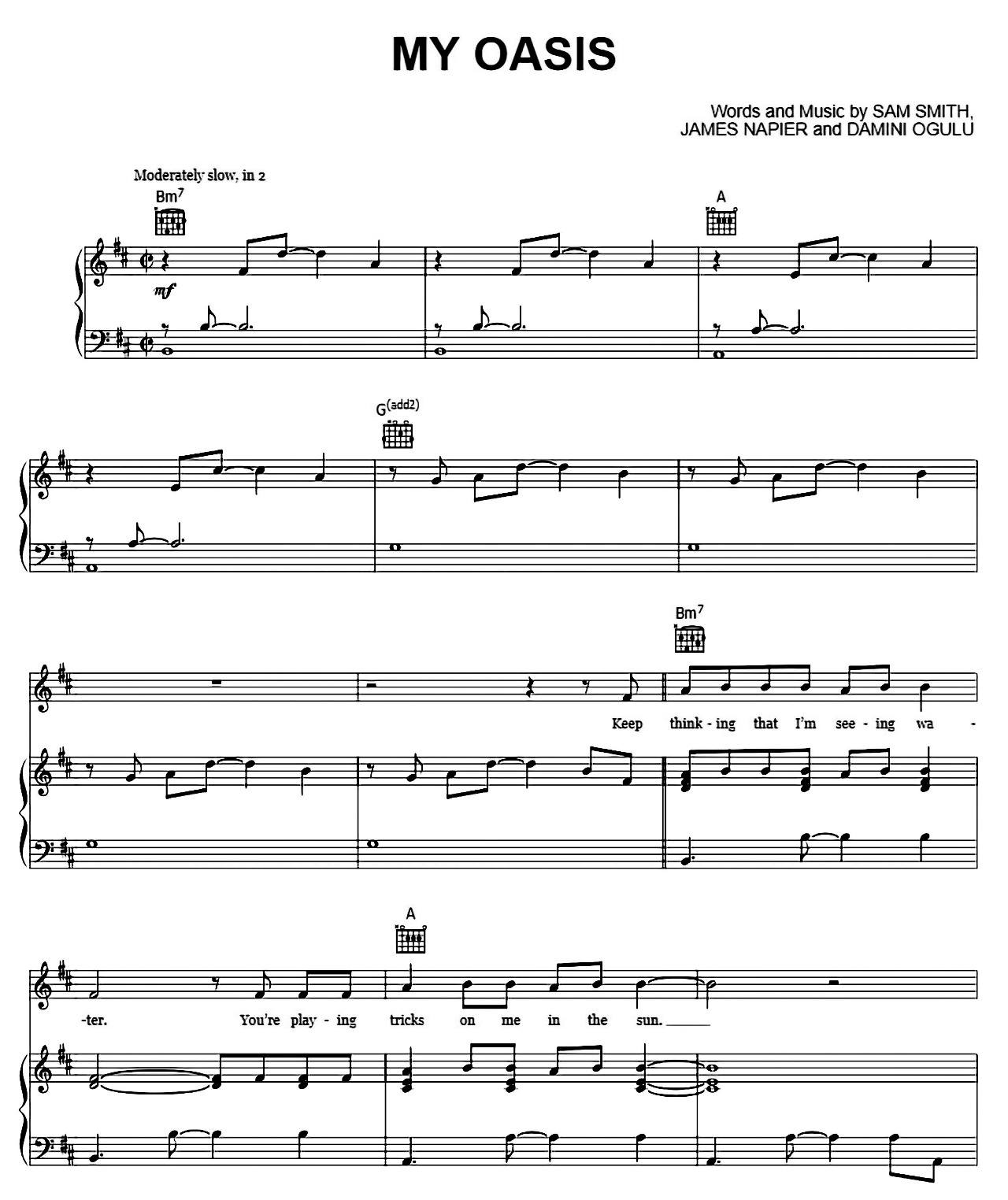 My Oasis sheet music