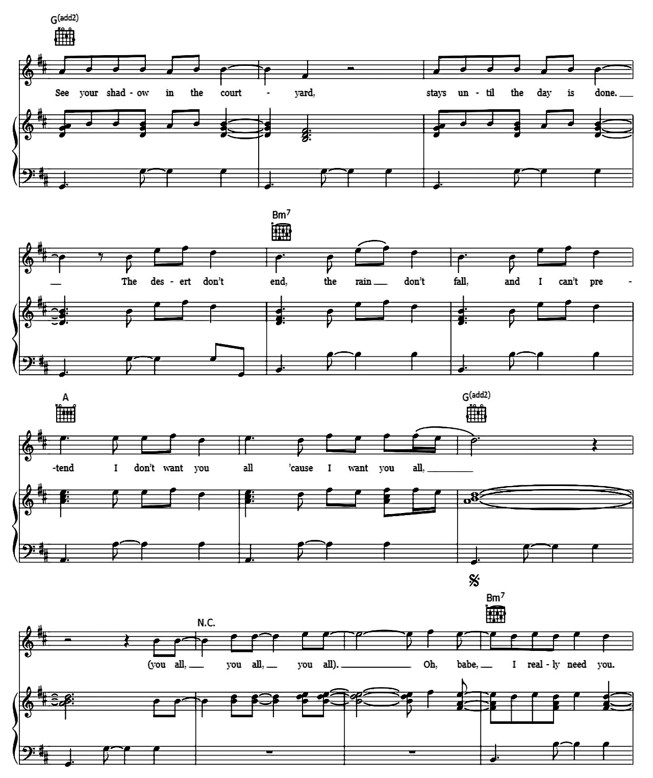 My Oasis sheet music 2