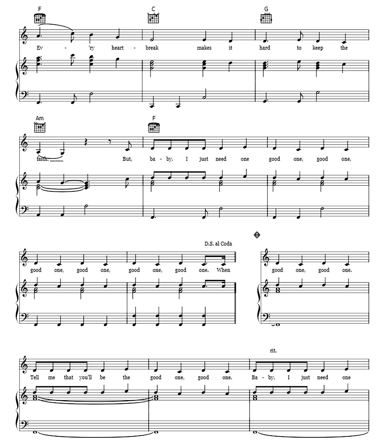 Million Reasons sheet music 5