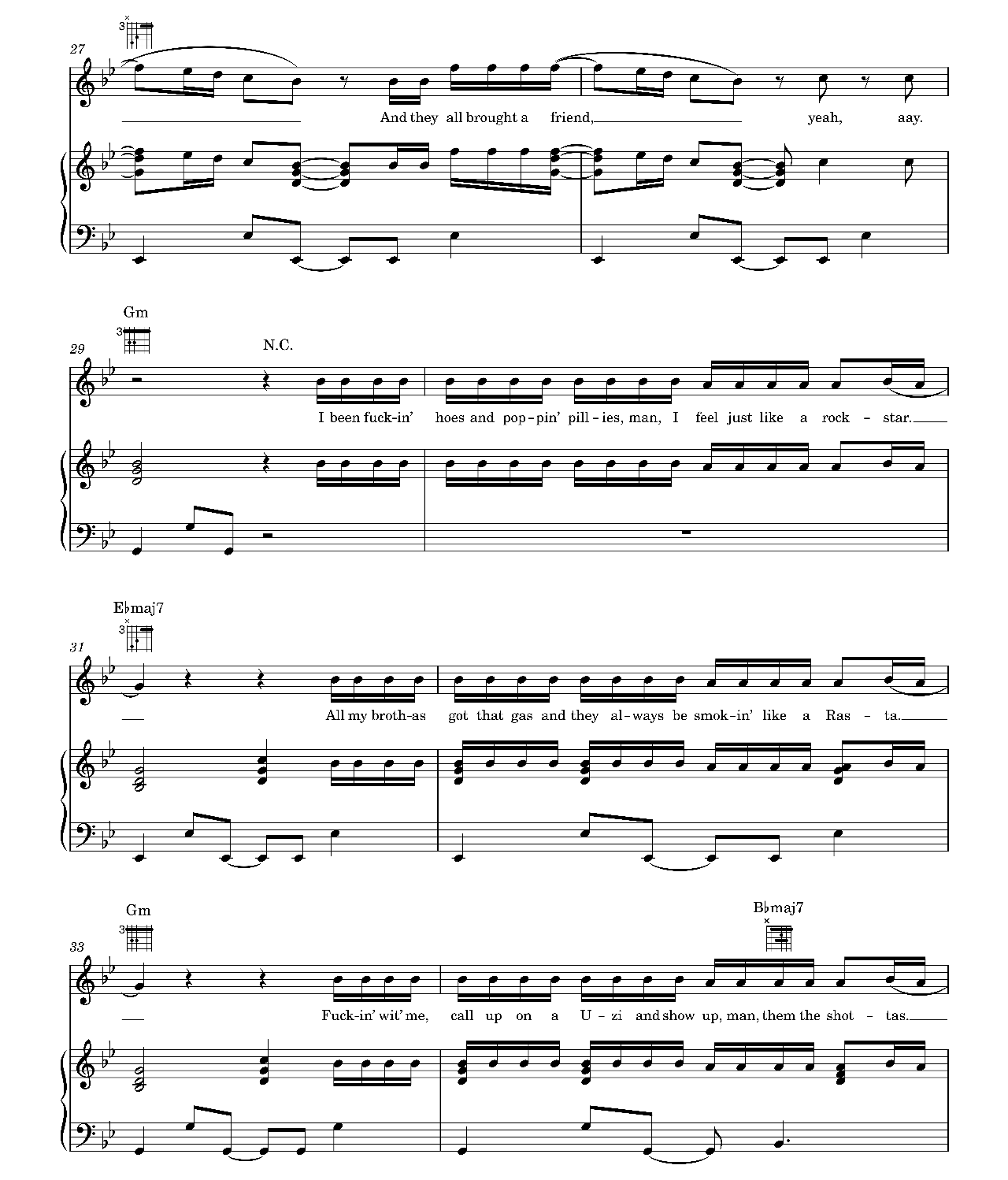 Rockstar sheet music 4