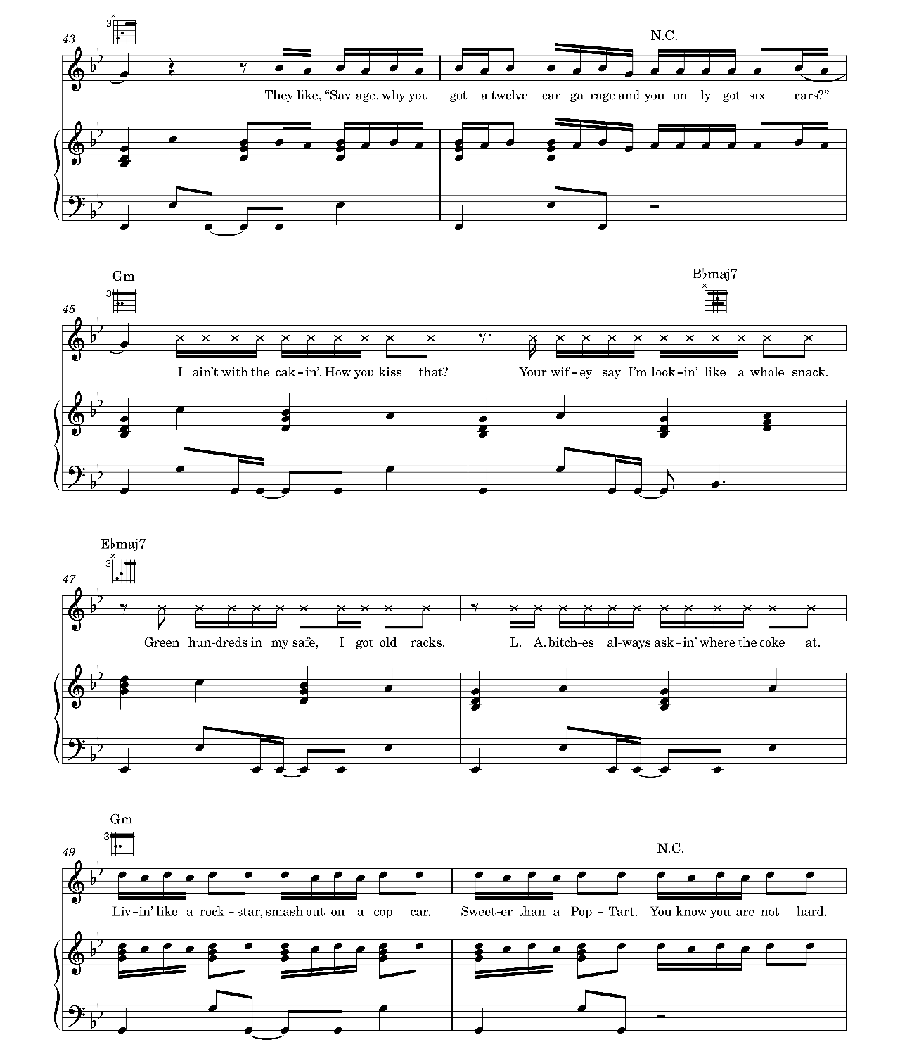 Rockstar sheet music 6