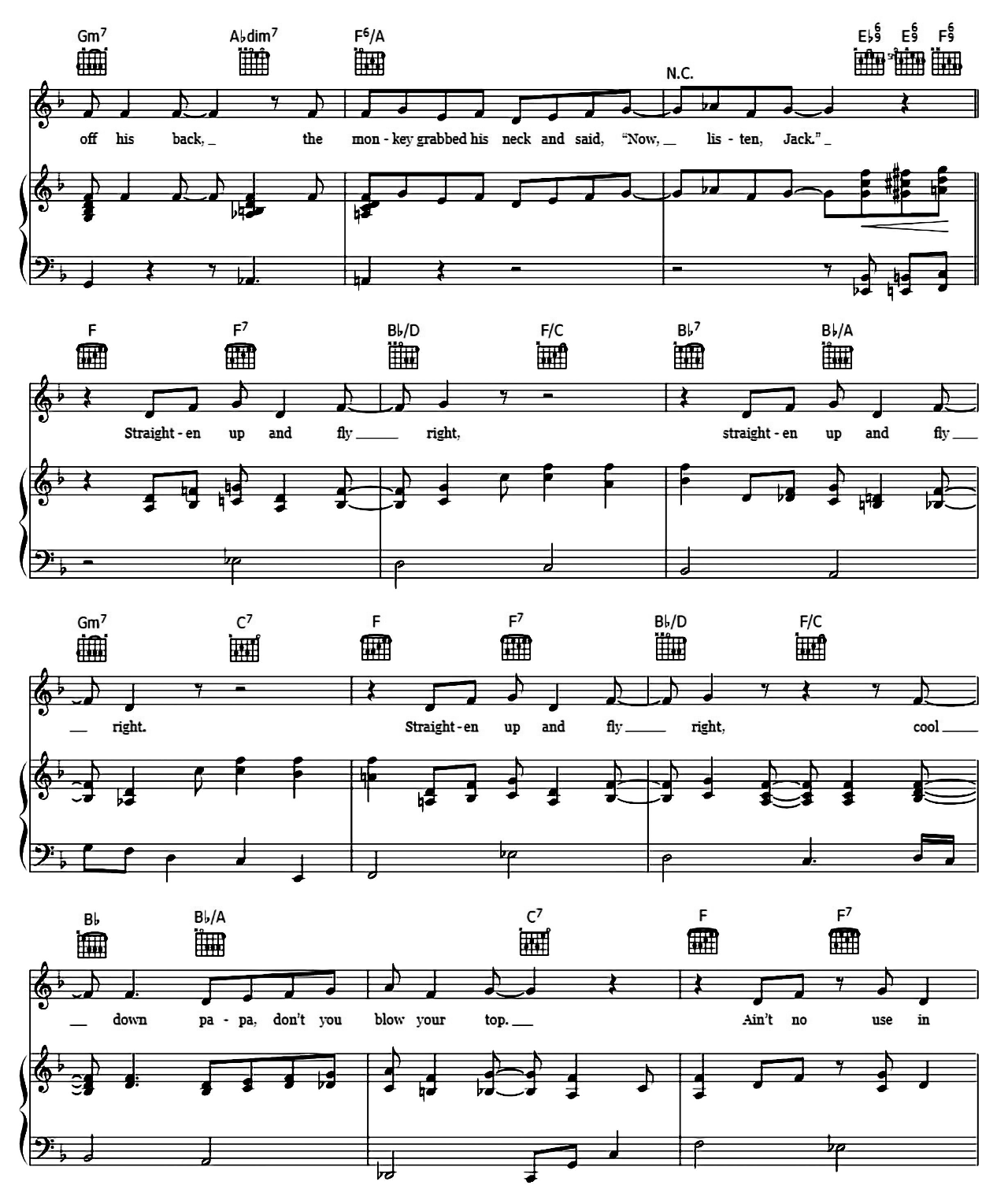 Straighten Up And Fly Right sheet music 2