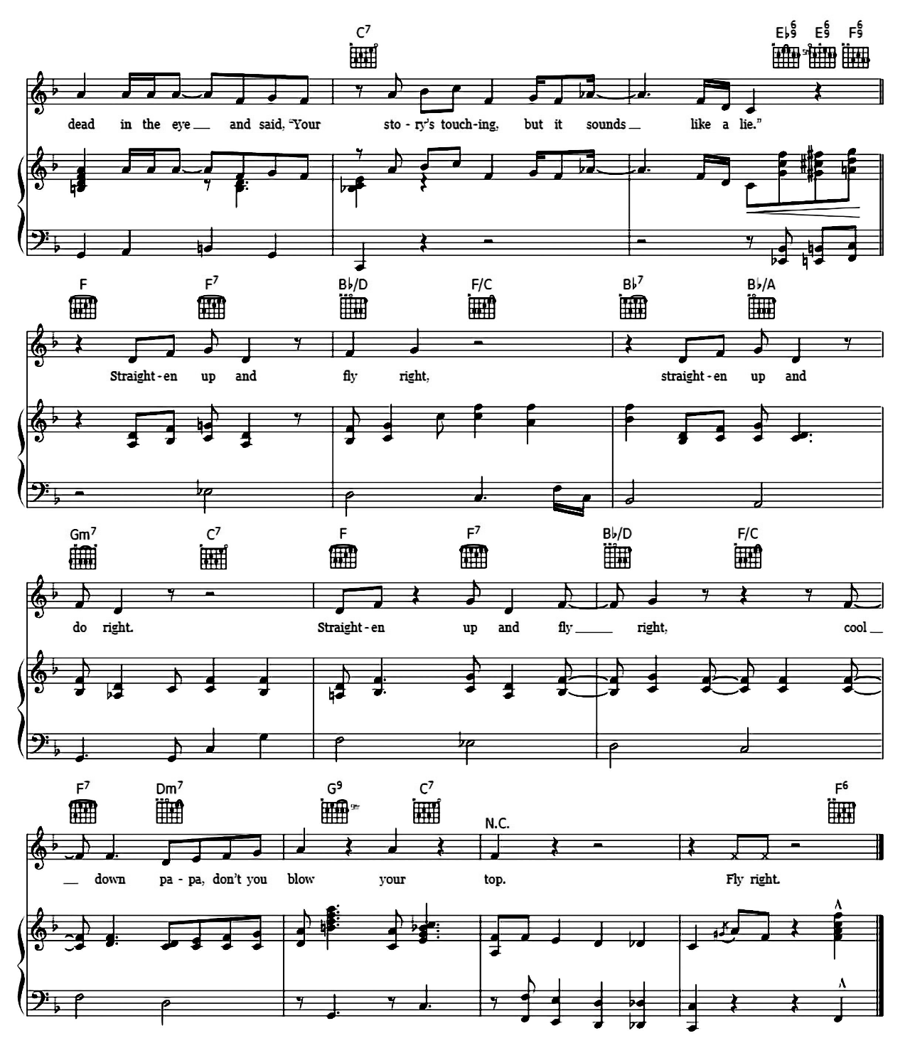 Straighten Up And Fly Right sheet music 4
