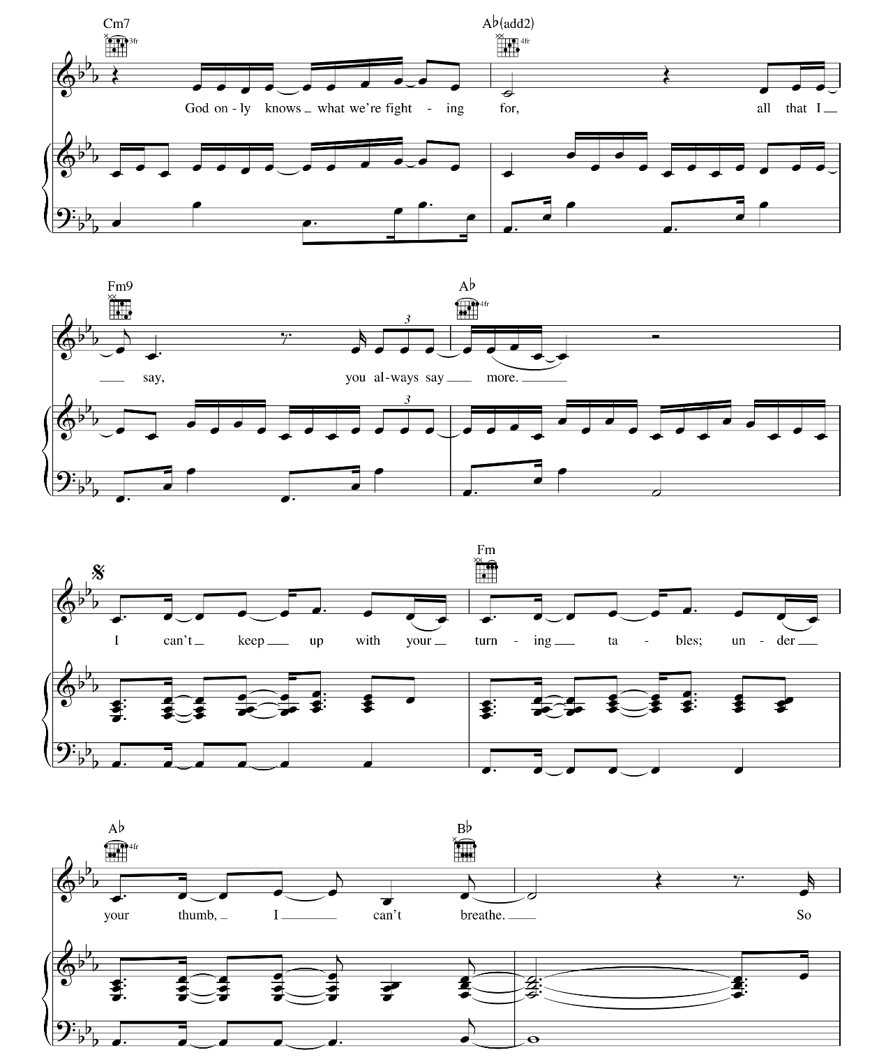 Turning Tables sheet music 2