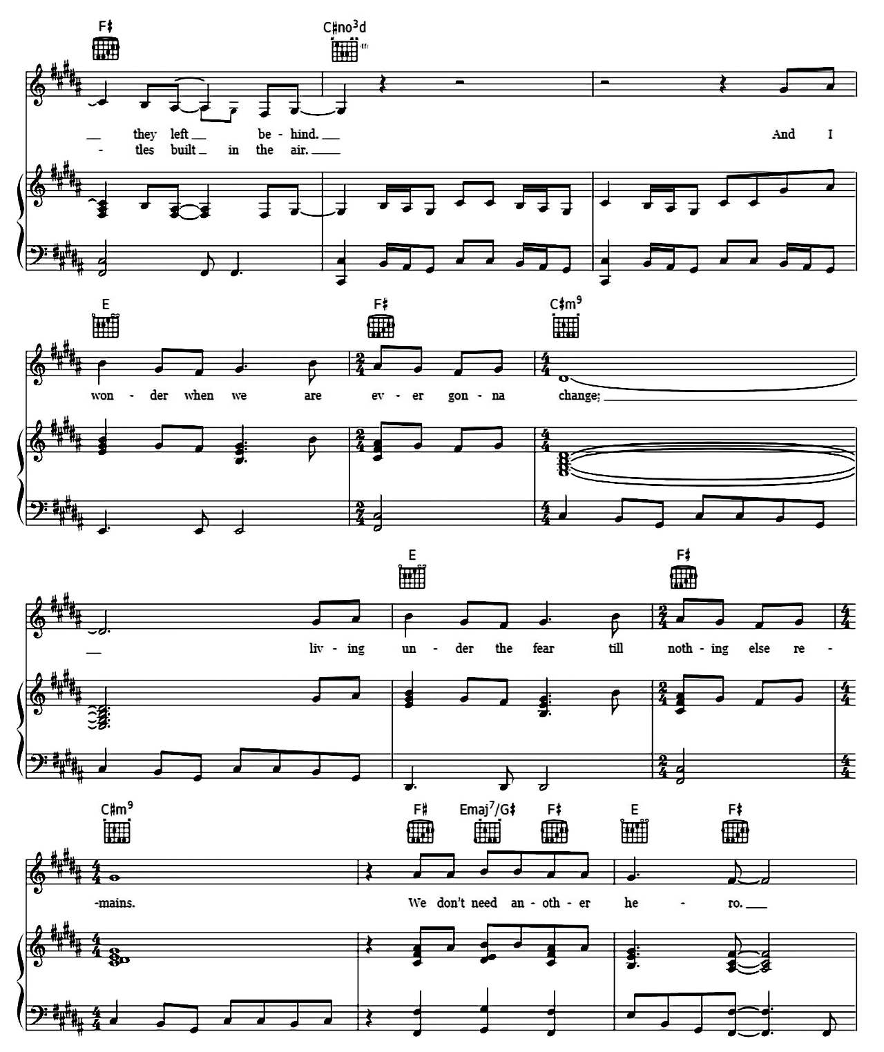 We Don't Need Another Hero sheet music 3