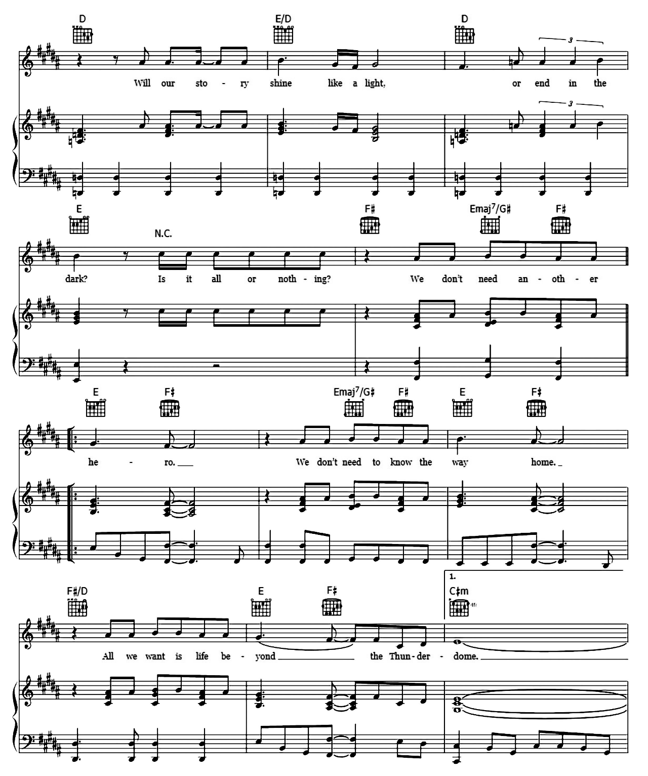 We Don't Need Another Hero sheet music 5