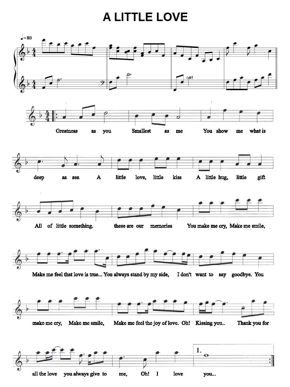 A Little Love sheet music