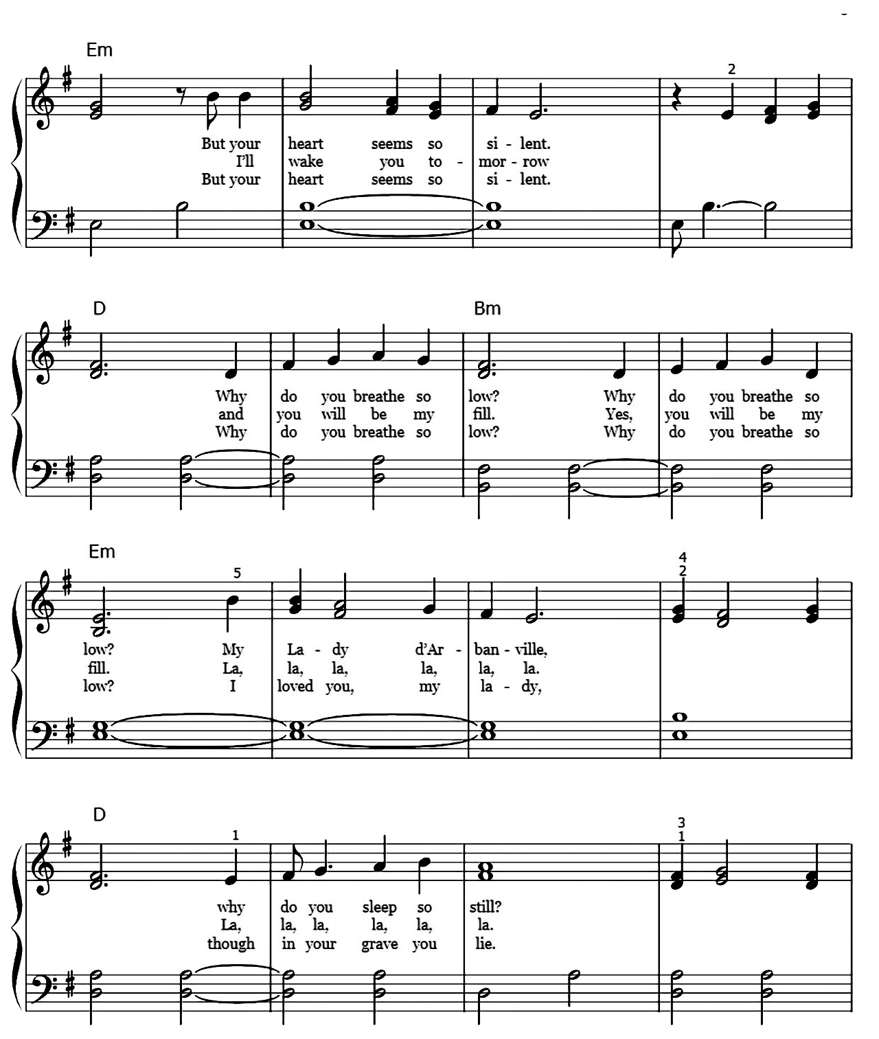 Lady D'Arbanville sheet music 3