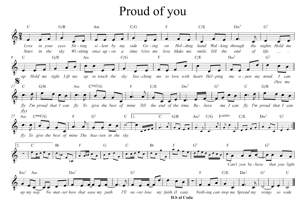 Proud Of You sheet music