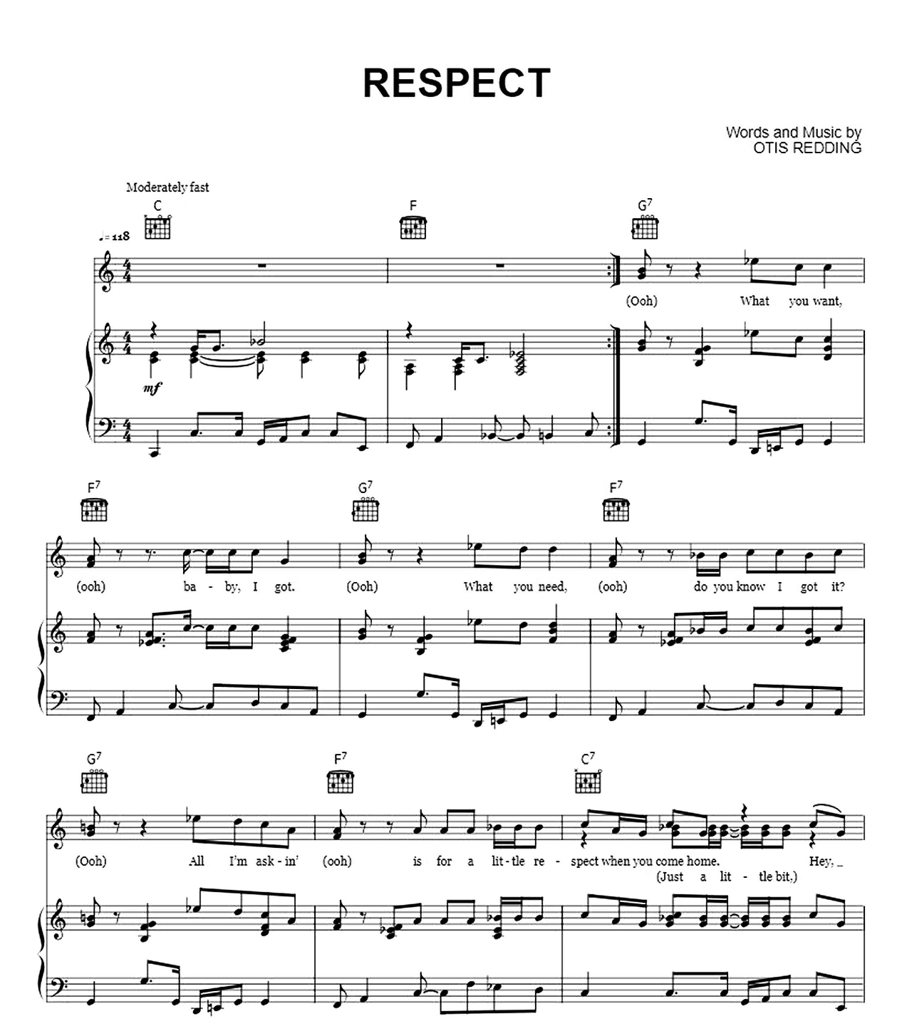 Respect sheet music