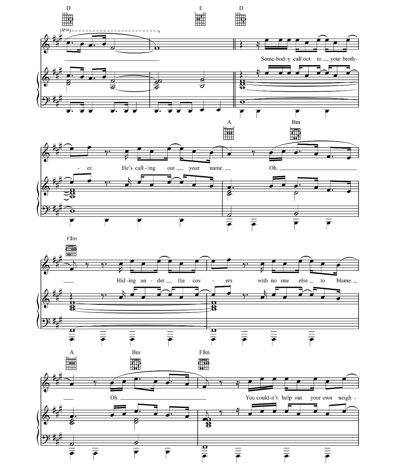 Brother sheet music 3
