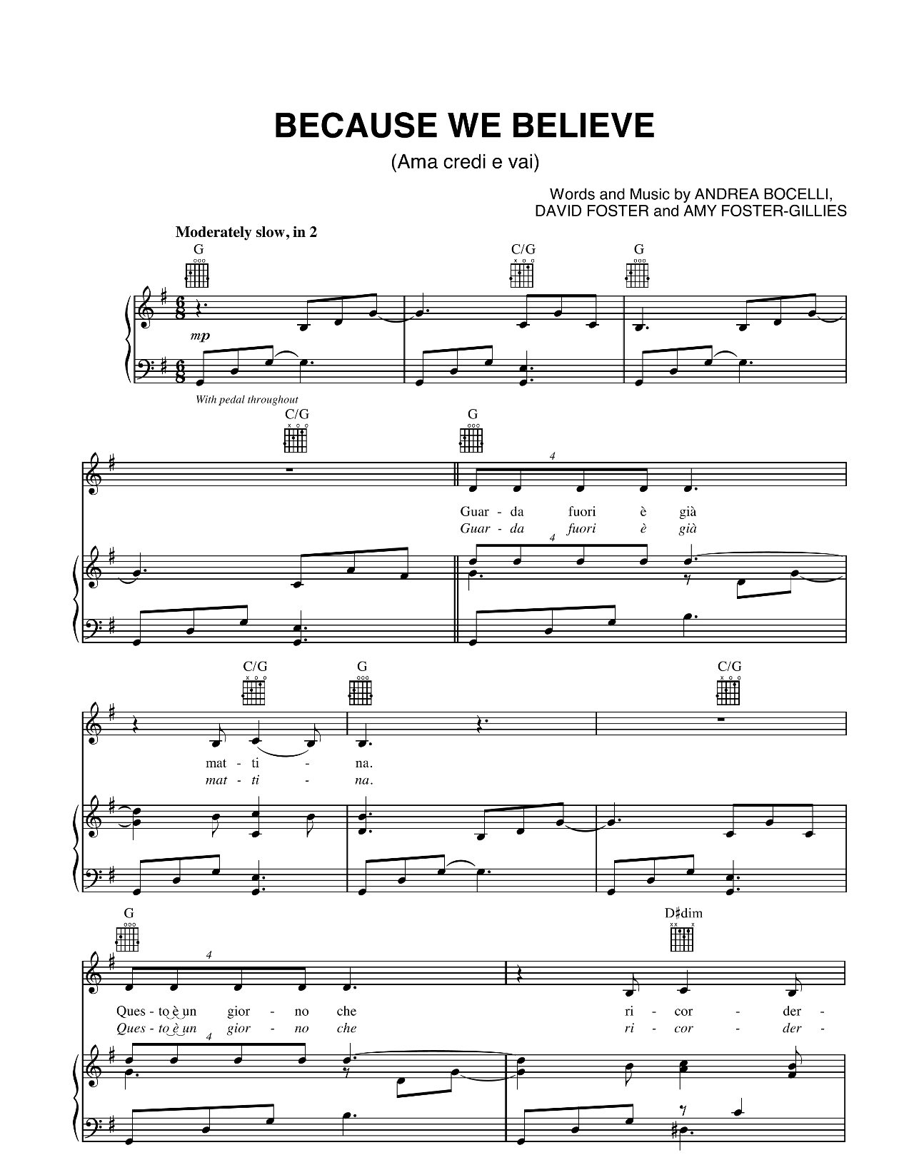 Because We Believe sheet music