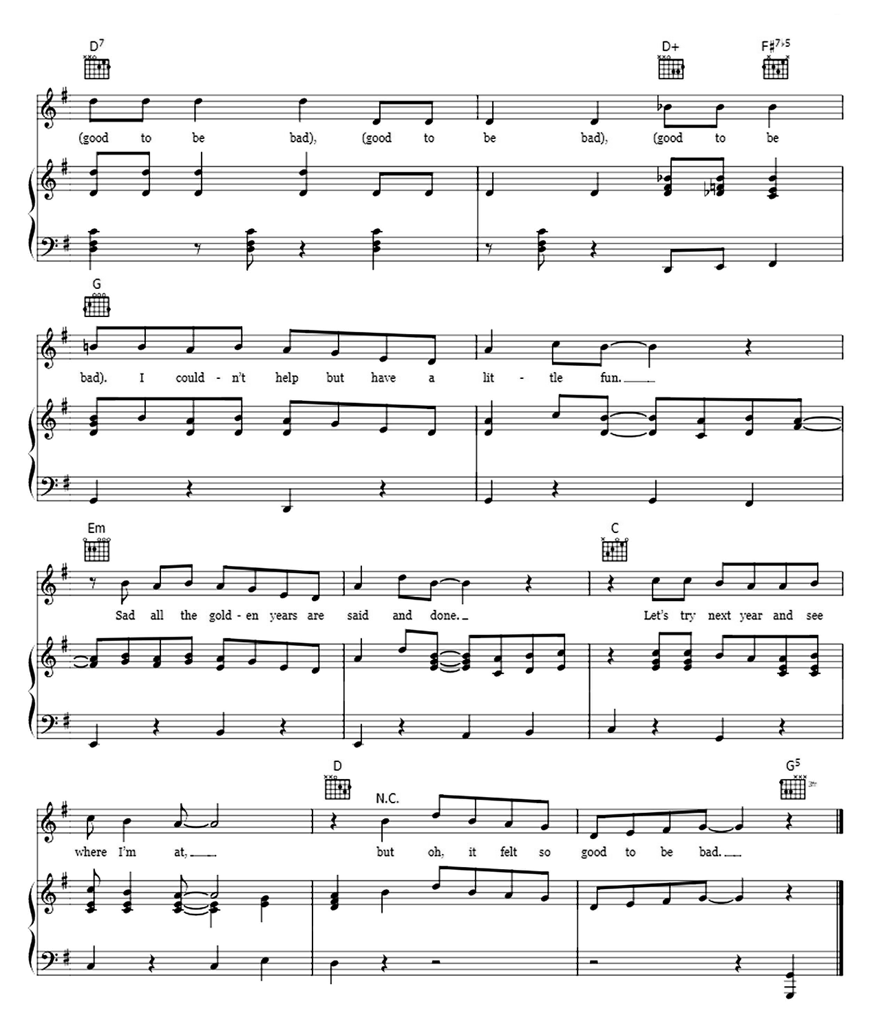 Good To Be Bad sheet music 7