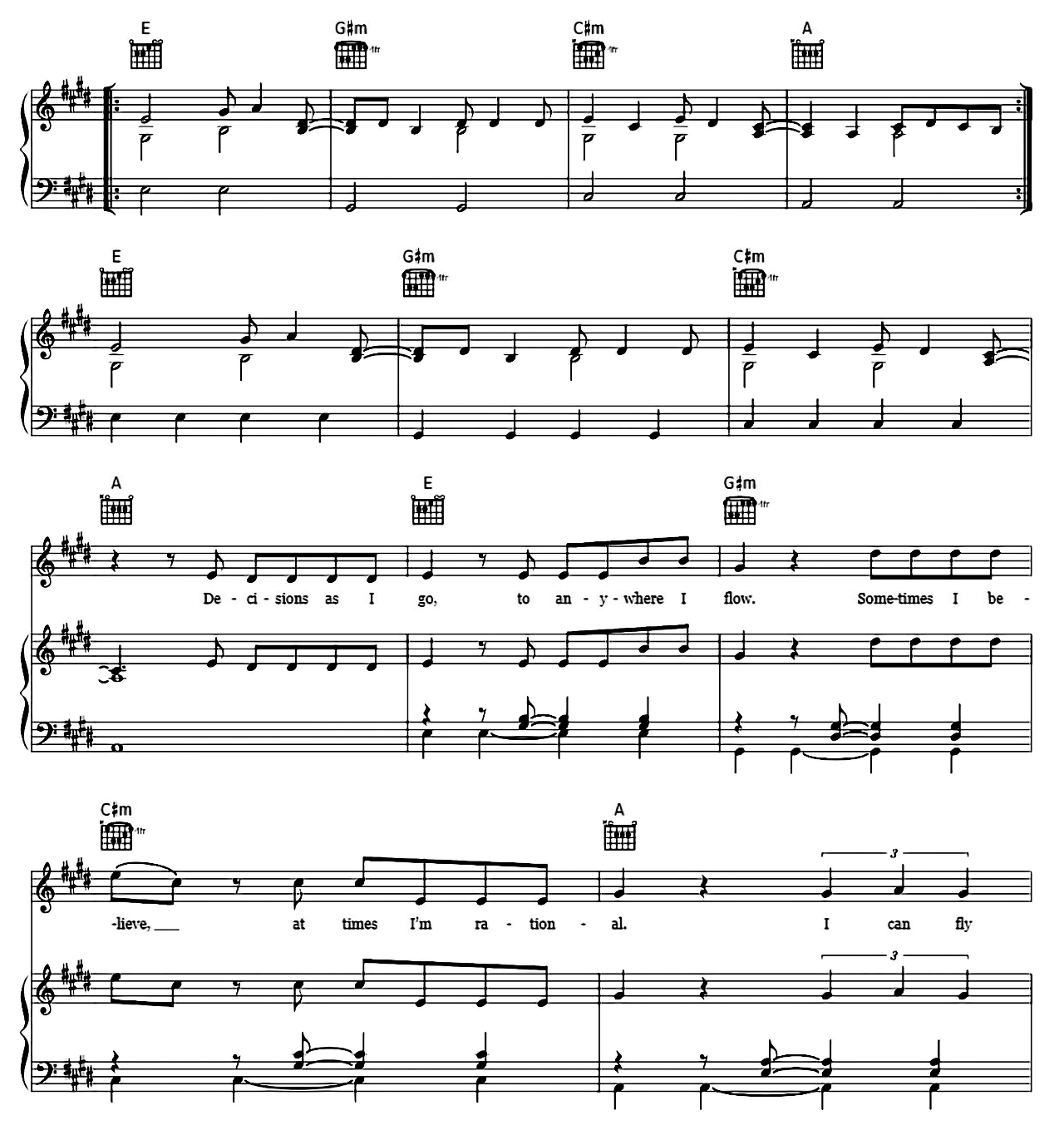 Reality sheet music 5