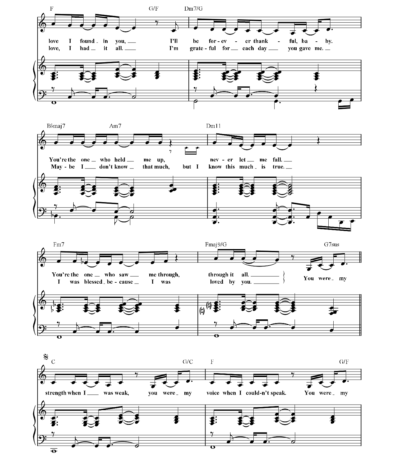 Because You Loved Me sheet music 2