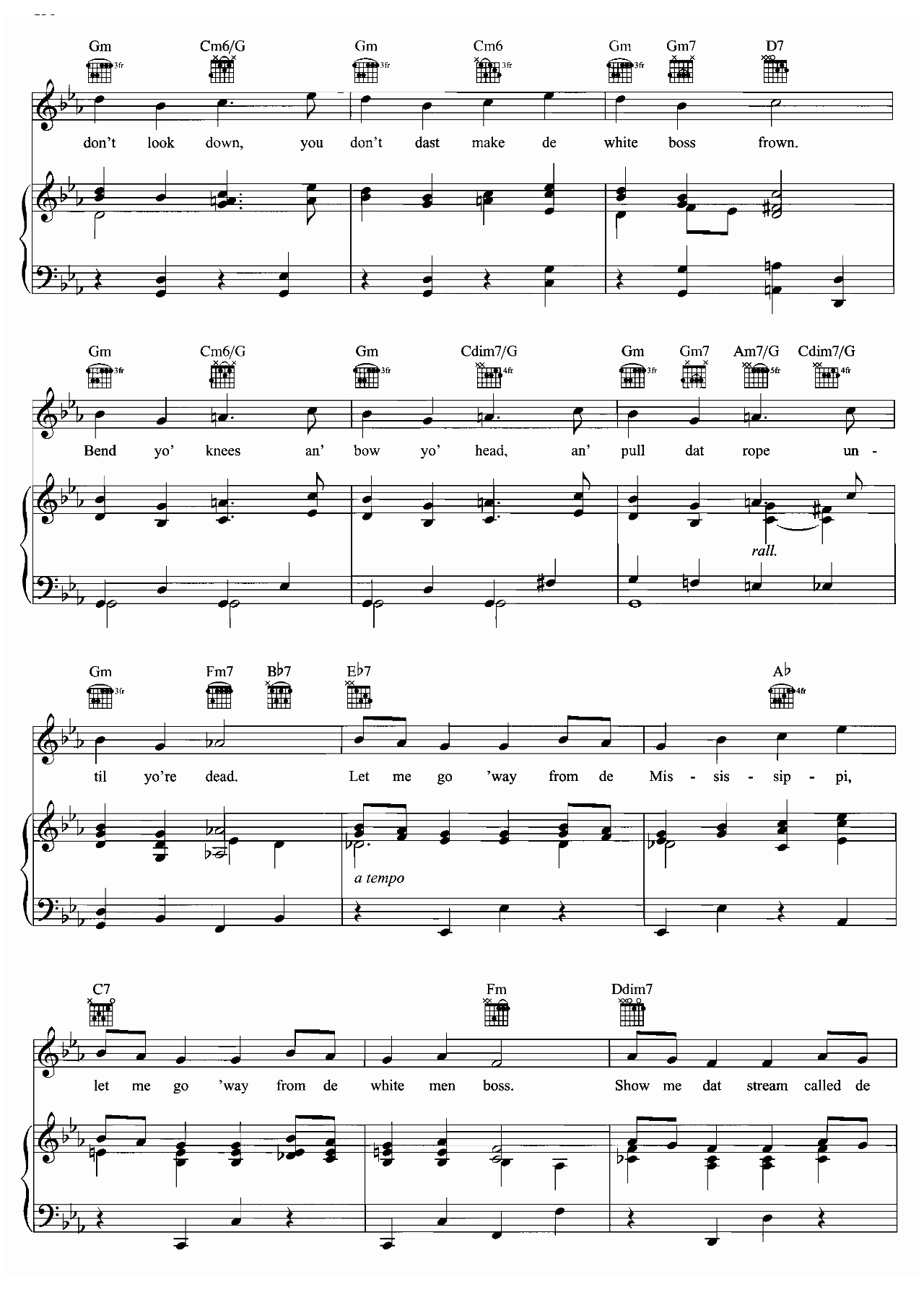 Ol Man River sheet music 2