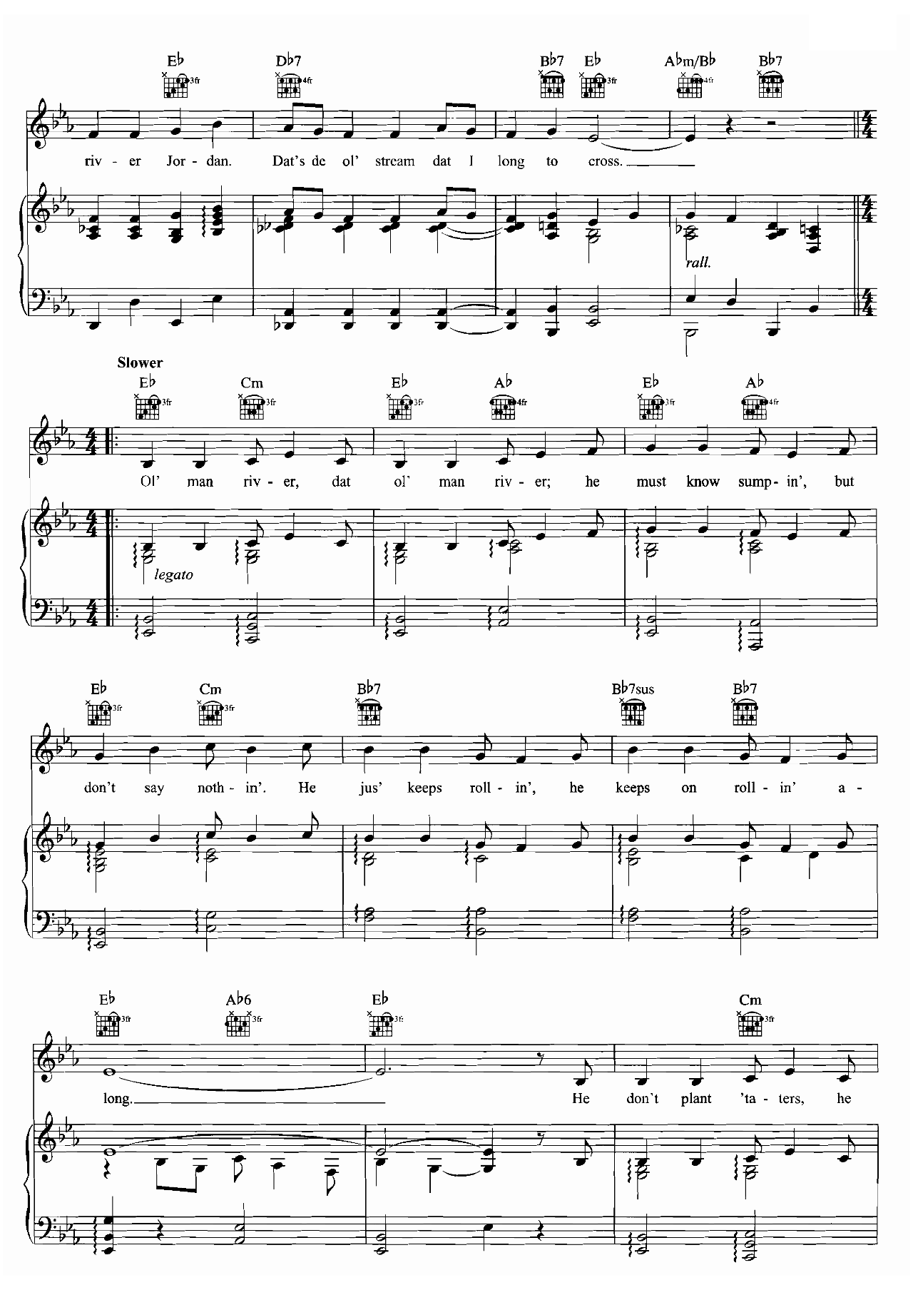 Ol Man River sheet music 3