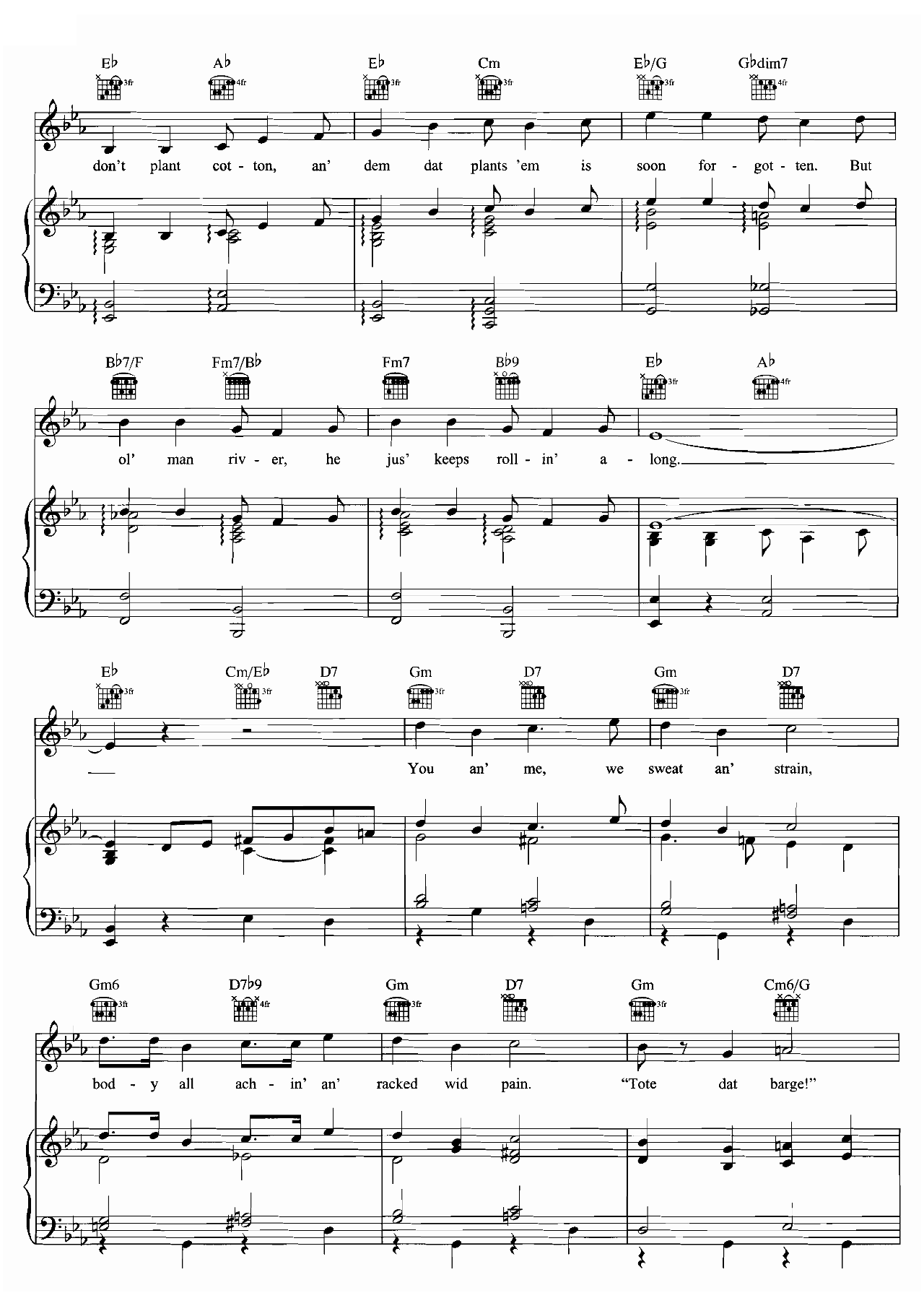 Ol Man River sheet music 4