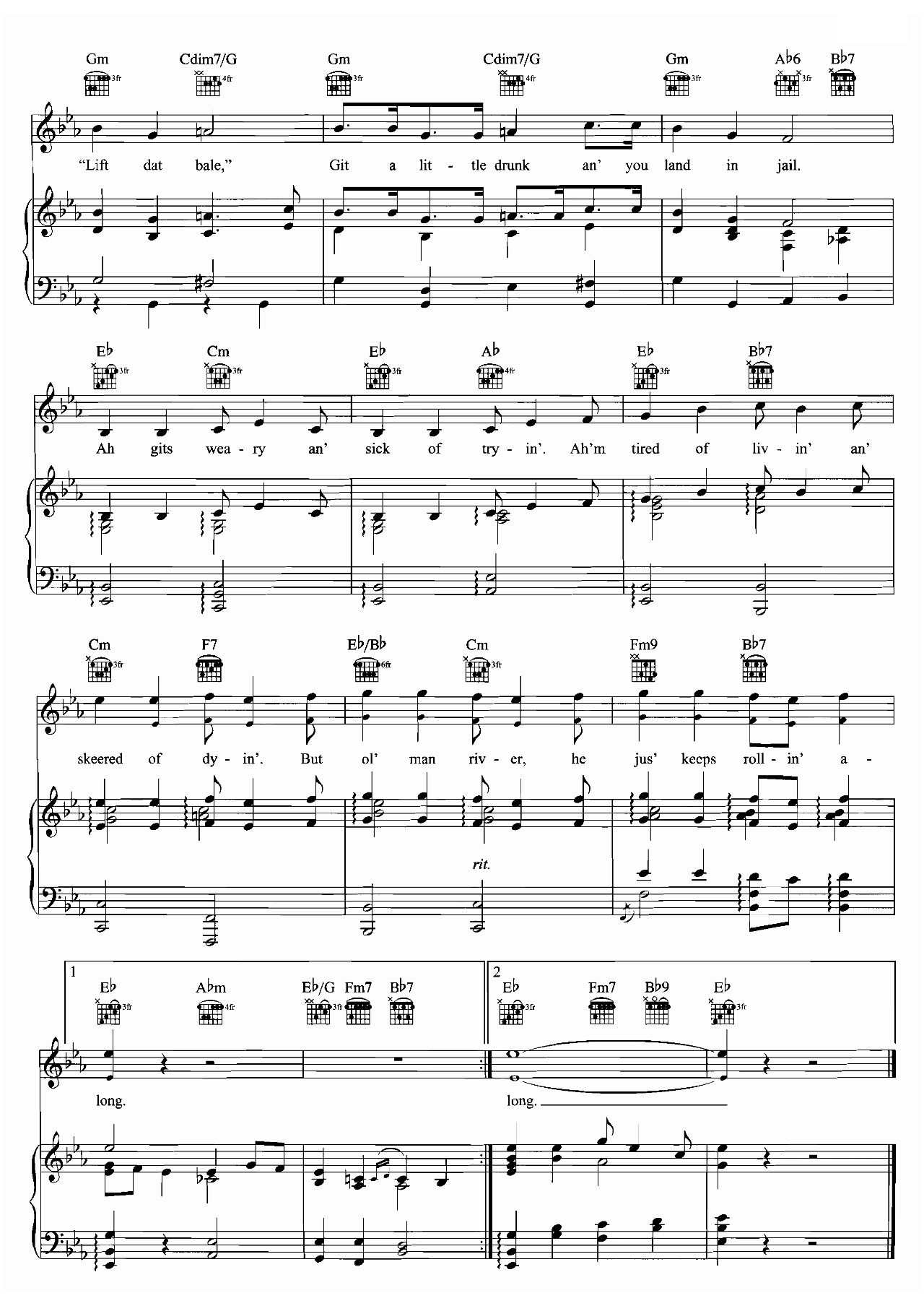 Ol Man River sheet music 5